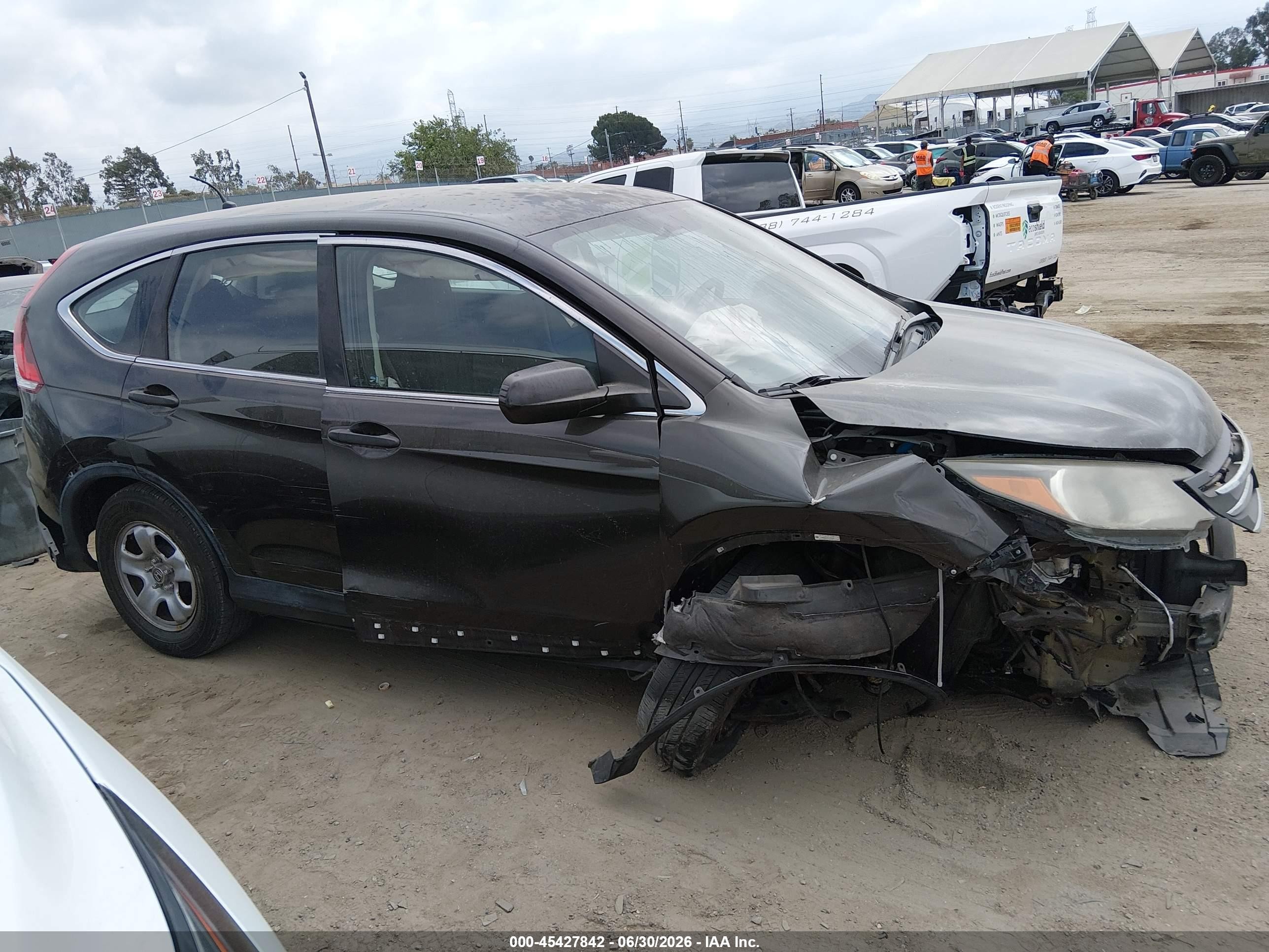 2013 Honda Cr-v Lx Gray vin: 5J6RM4H32DL004390