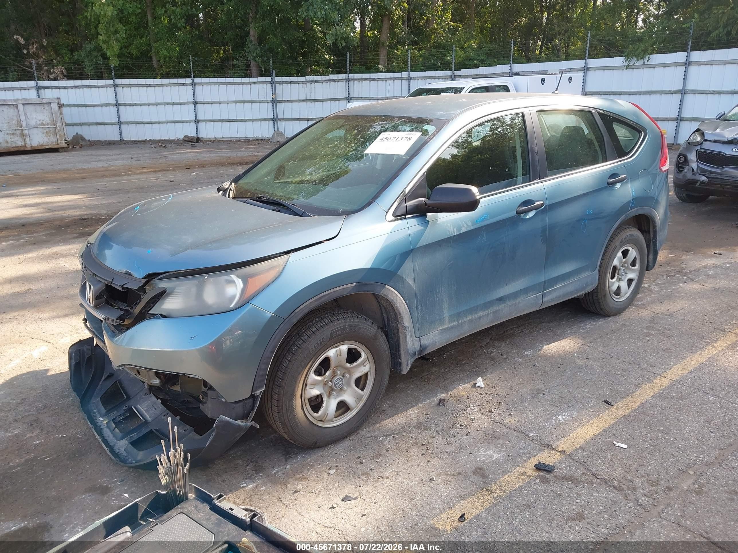 2013 Honda Cr-v Lx Light Blue vin: 5J6RM4H32DL012067
