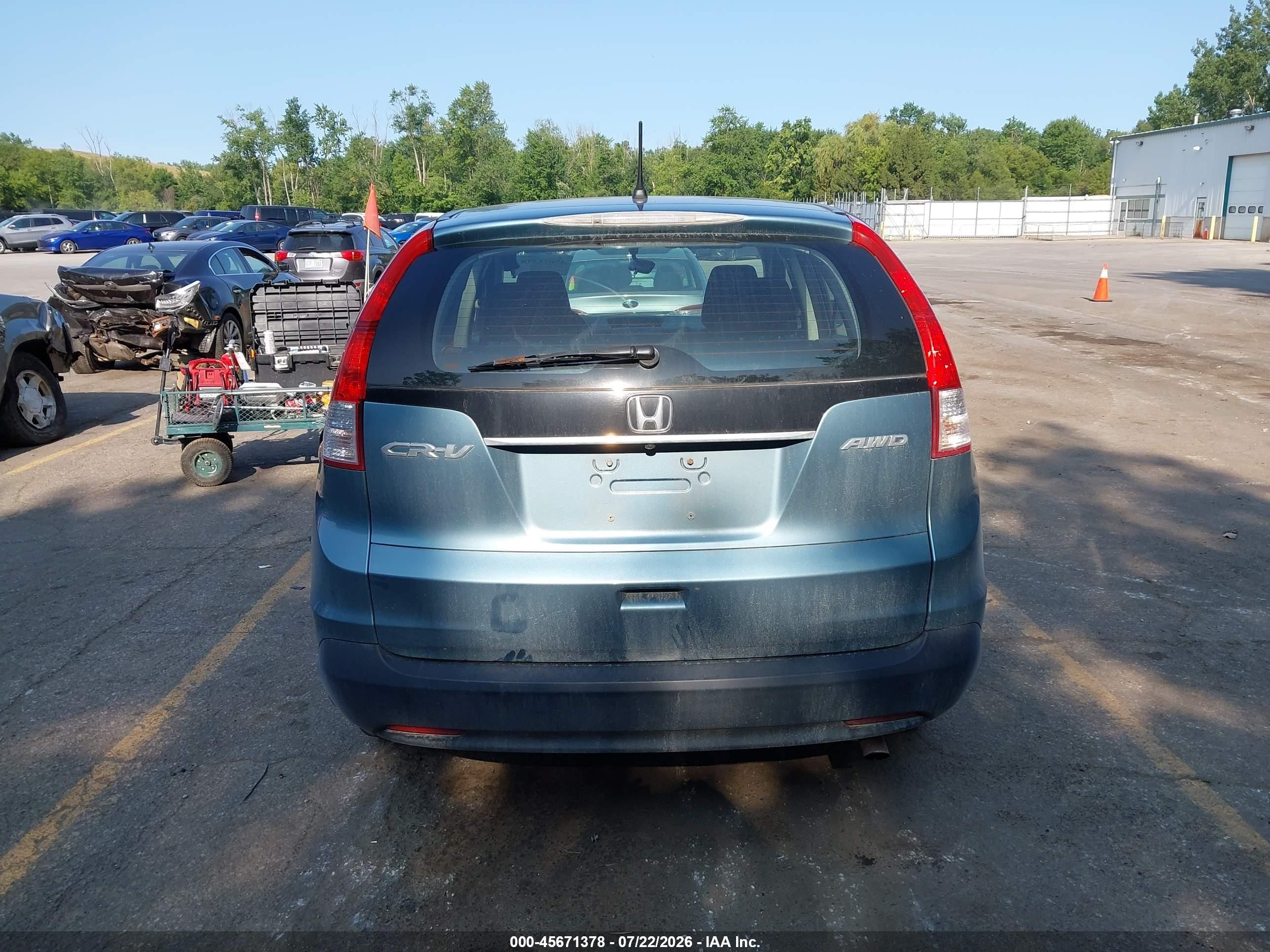 2013 Honda Cr-v Lx Light Blue vin: 5J6RM4H32DL012067