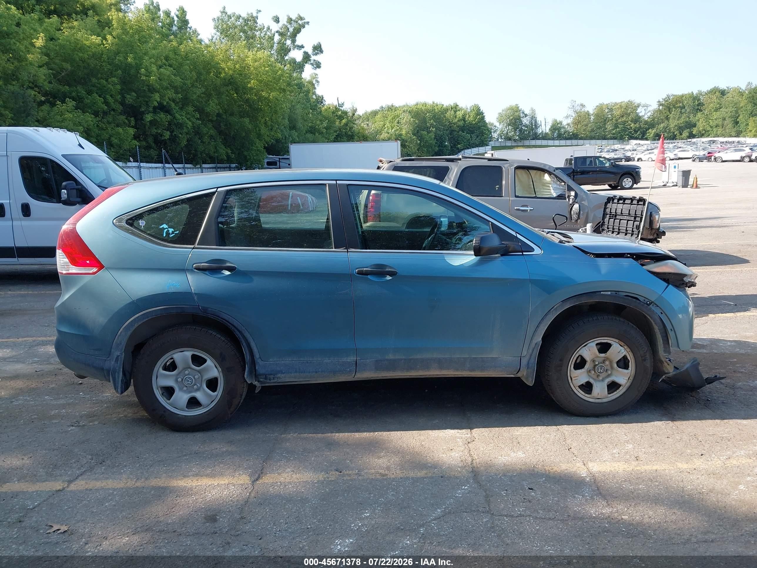 2013 Honda Cr-v Lx Light Blue vin: 5J6RM4H32DL012067
