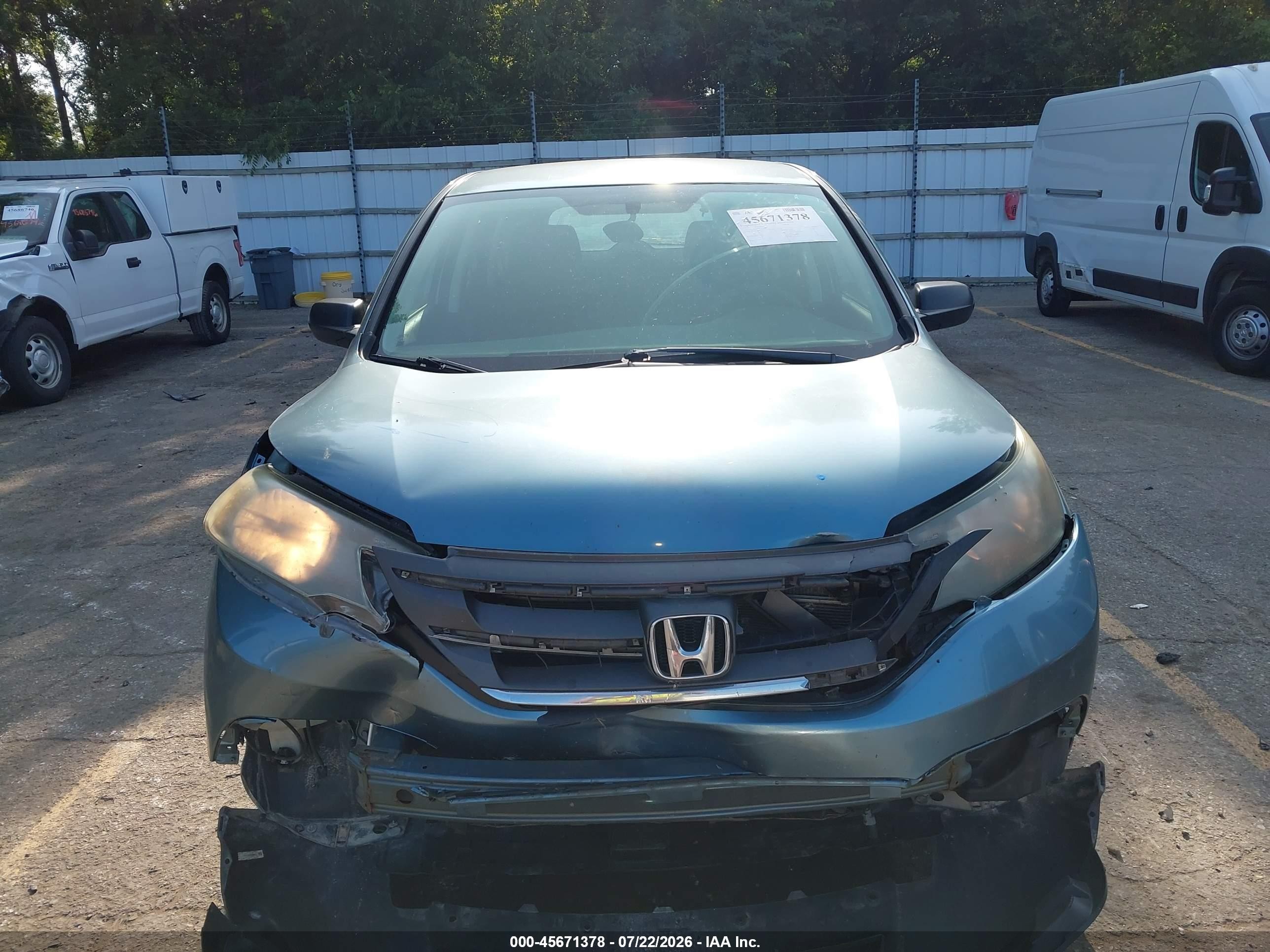 2013 Honda Cr-v Lx Light Blue vin: 5J6RM4H32DL012067