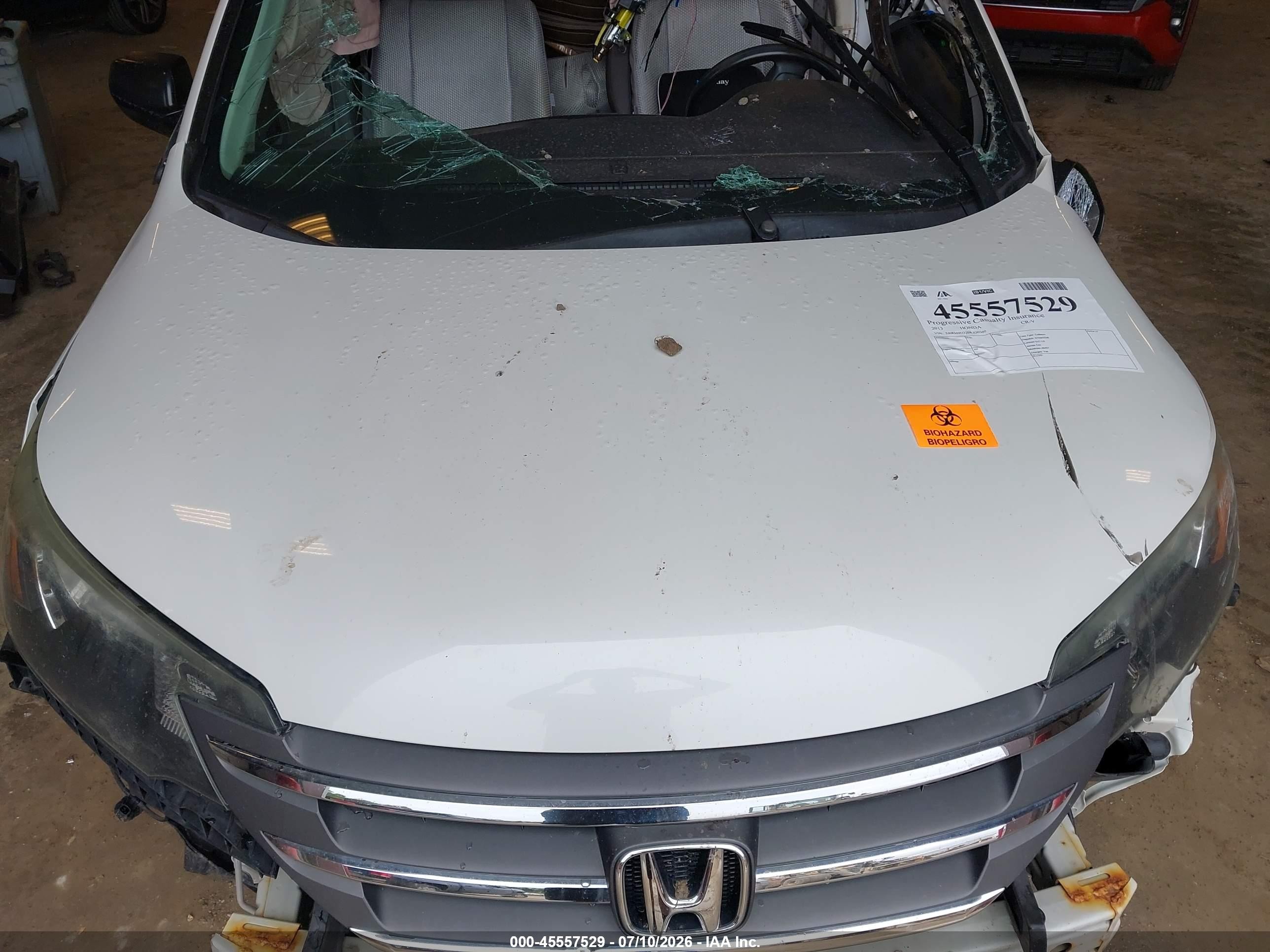 2013 Honda Cr-v Lx White vin: 5J6RM4H32DL030360