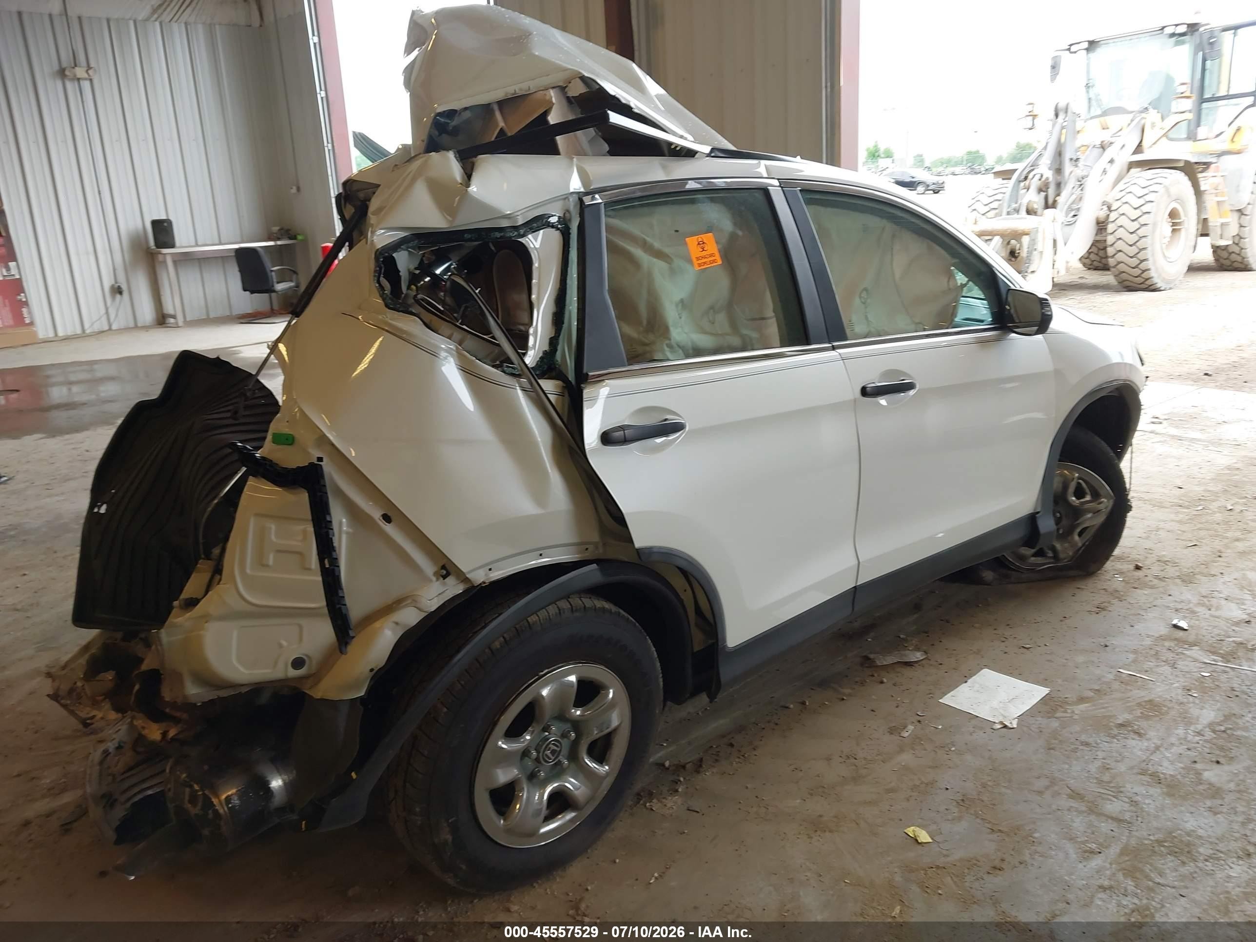 2013 Honda Cr-v Lx White vin: 5J6RM4H32DL030360