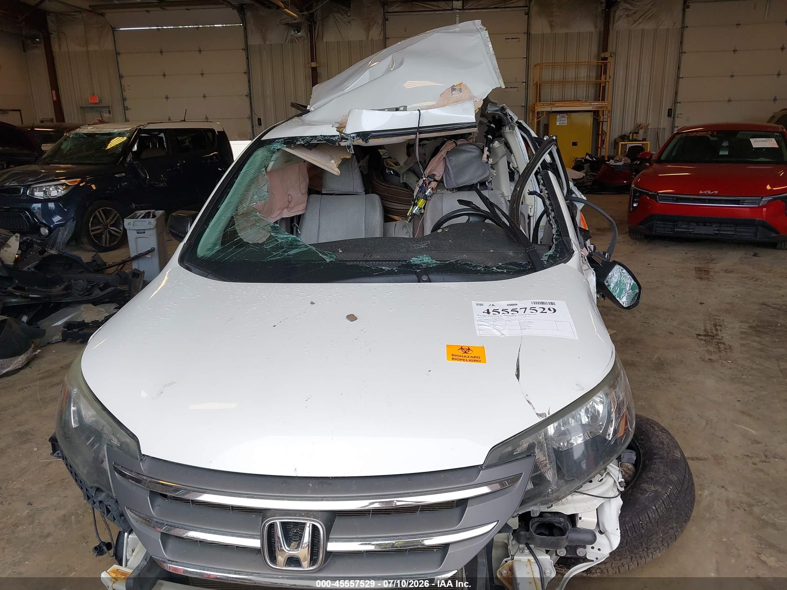 2013 Honda Cr-v Lx White vin: 5J6RM4H32DL030360