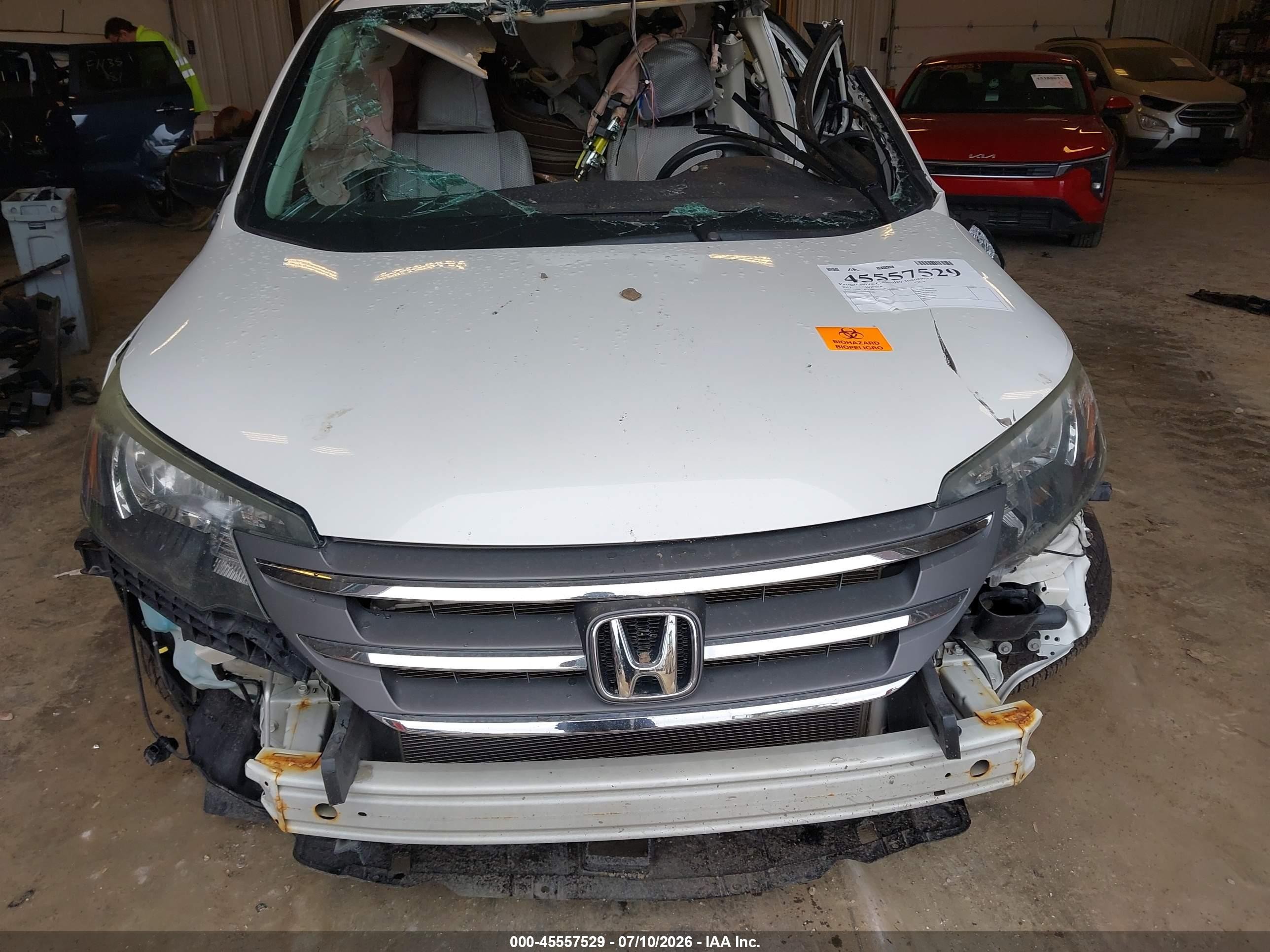 2013 Honda Cr-v Lx White vin: 5J6RM4H32DL030360