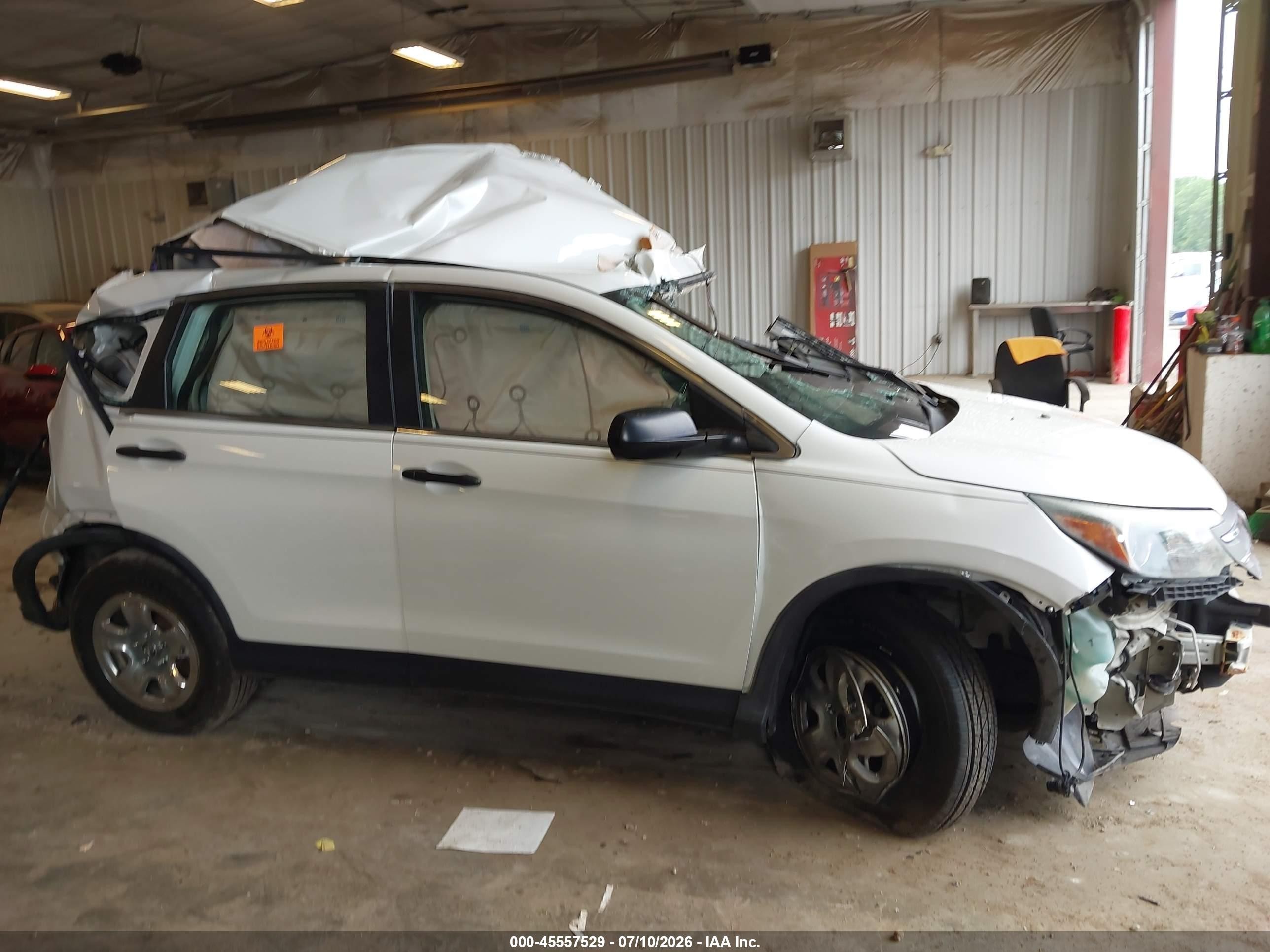 2013 Honda Cr-v Lx White vin: 5J6RM4H32DL030360
