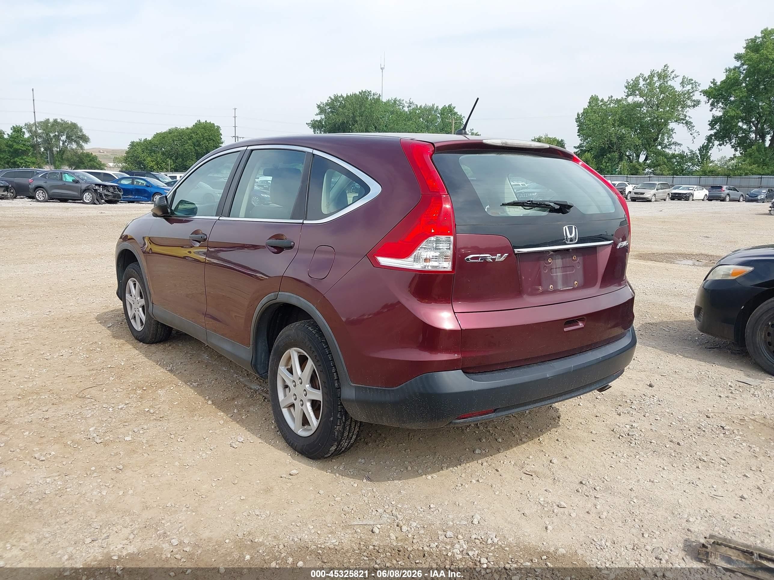 2013 Honda Cr-v Lx Maroon vin: 5J6RM4H32DL032108