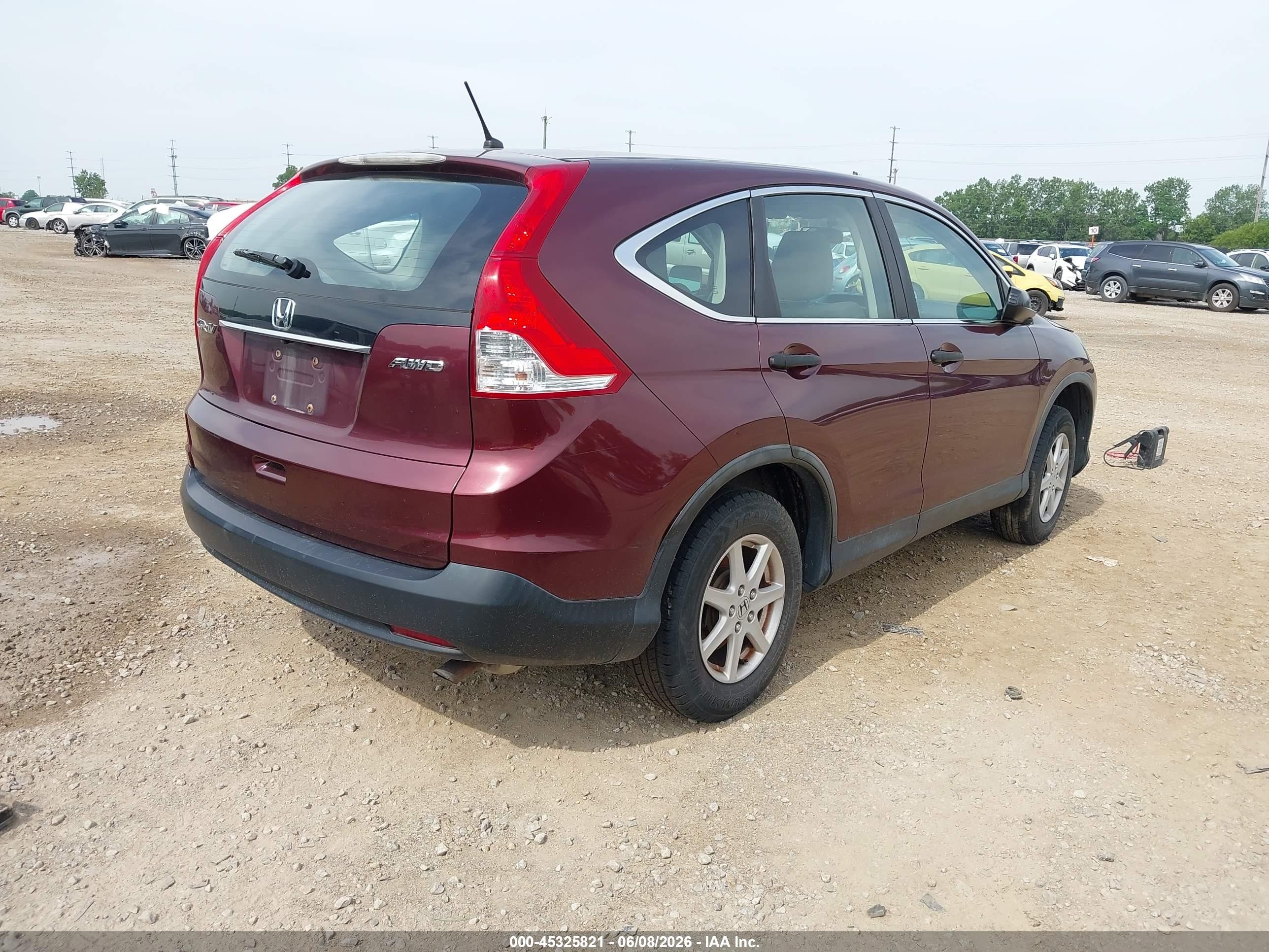 2013 Honda Cr-v Lx Maroon vin: 5J6RM4H32DL032108