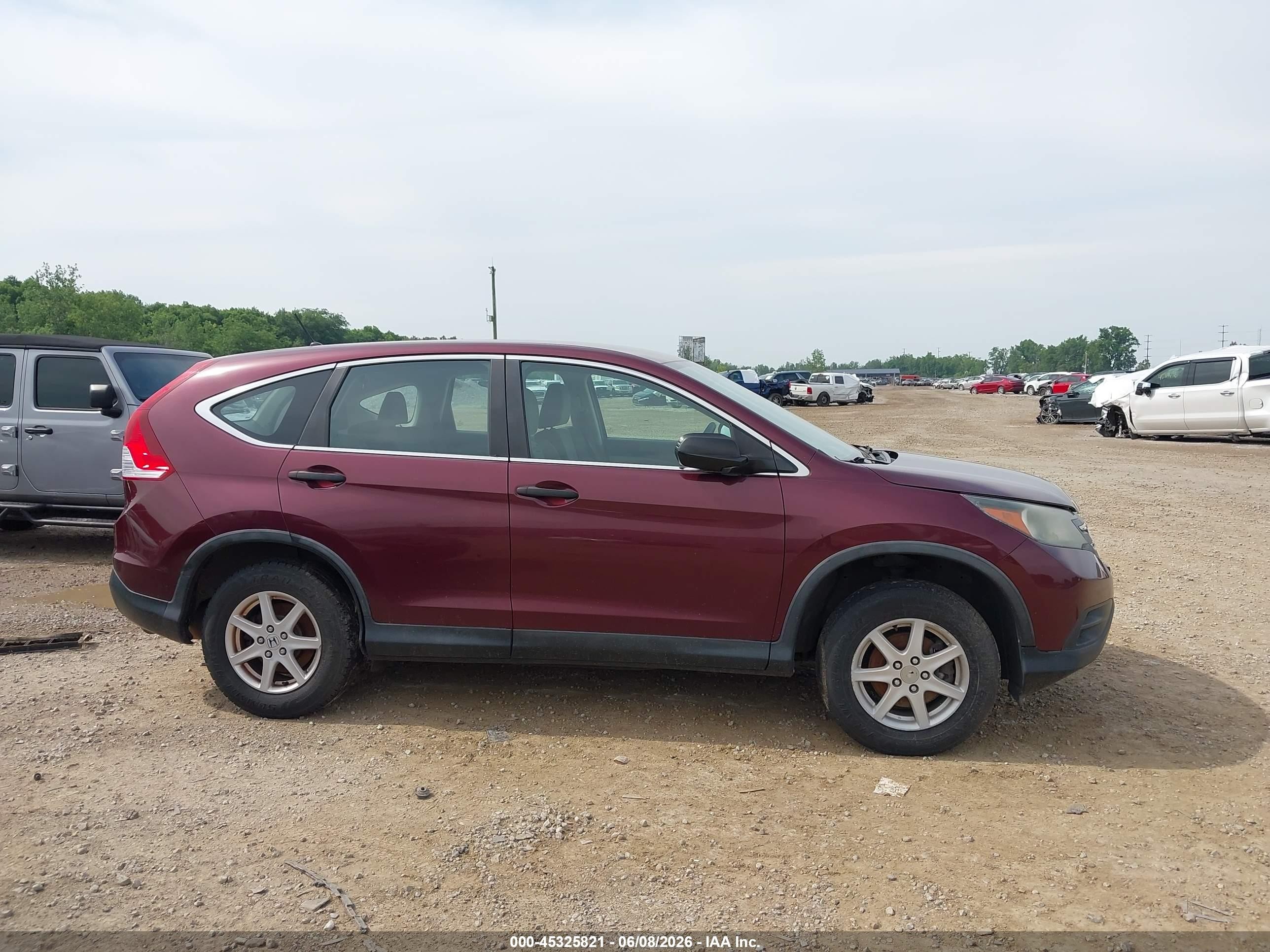 2013 Honda Cr-v Lx Maroon vin: 5J6RM4H32DL032108