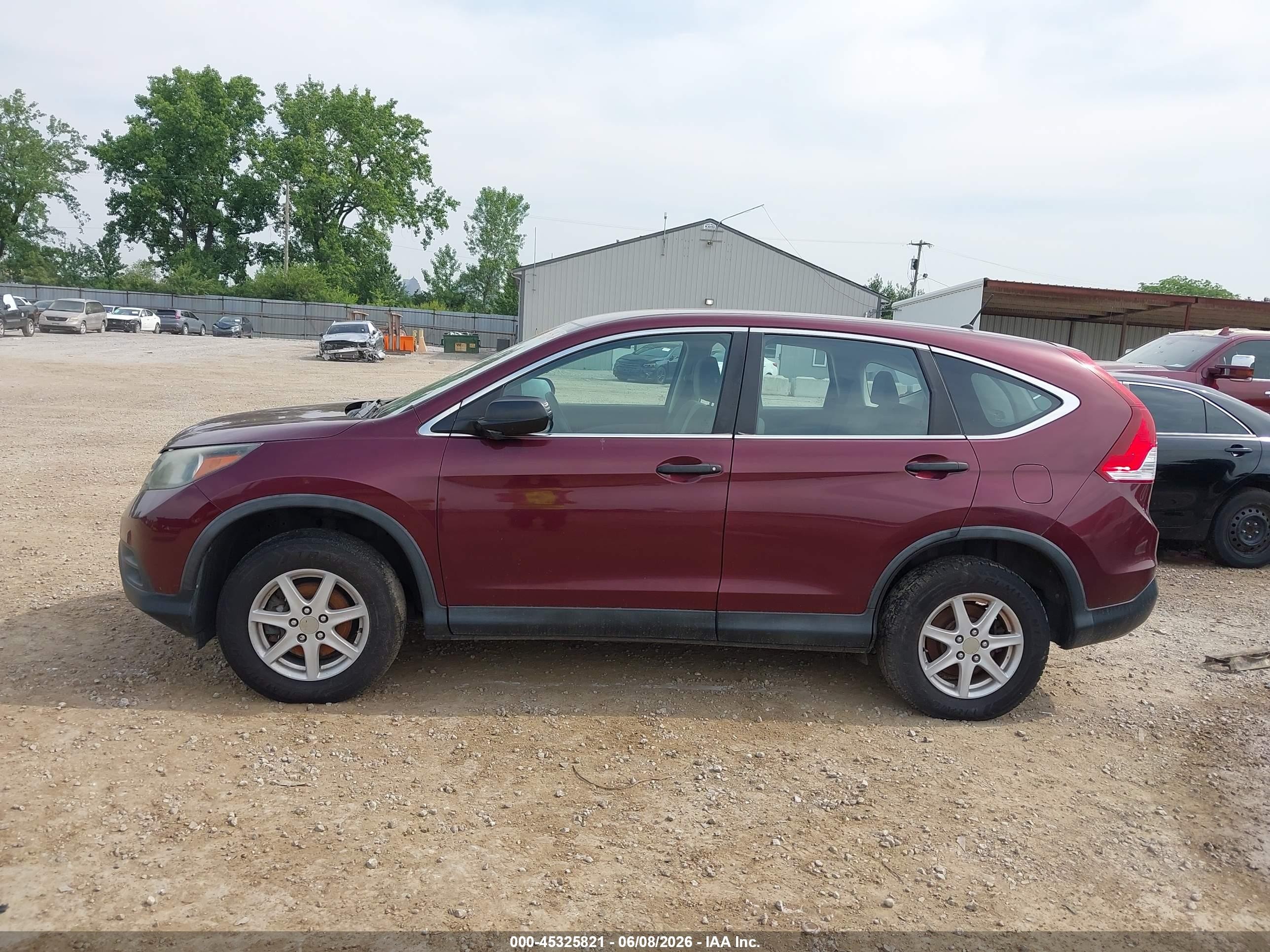2013 Honda Cr-v Lx Maroon vin: 5J6RM4H32DL032108