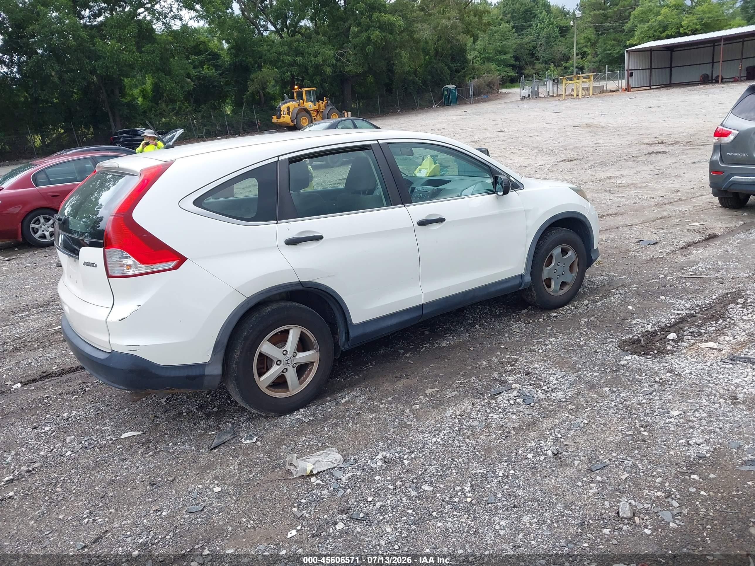 2013 Honda Cr-v Lx White vin: 5J6RM4H32DL059583