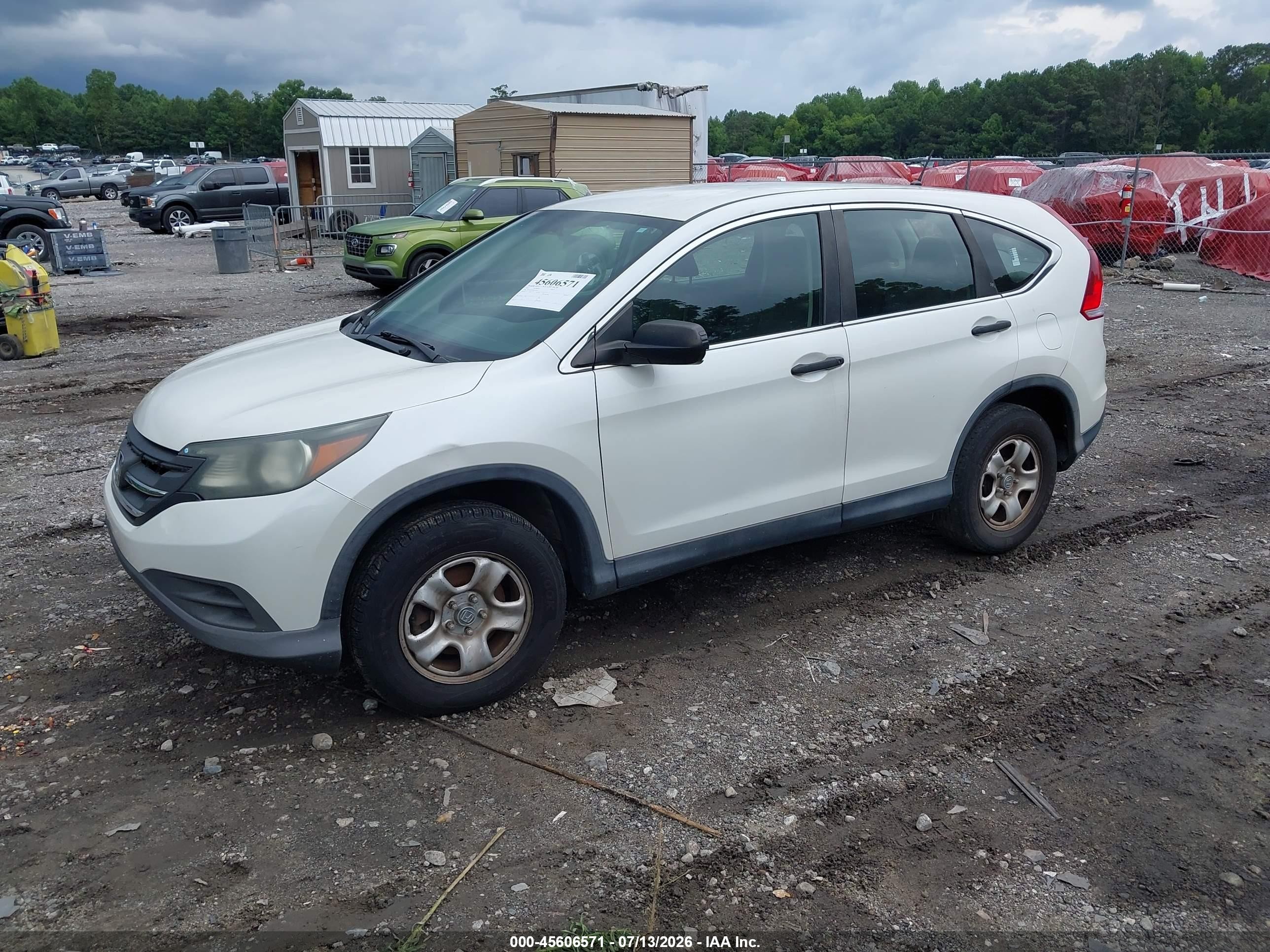 2013 Honda Cr-v Lx White vin: 5J6RM4H32DL059583