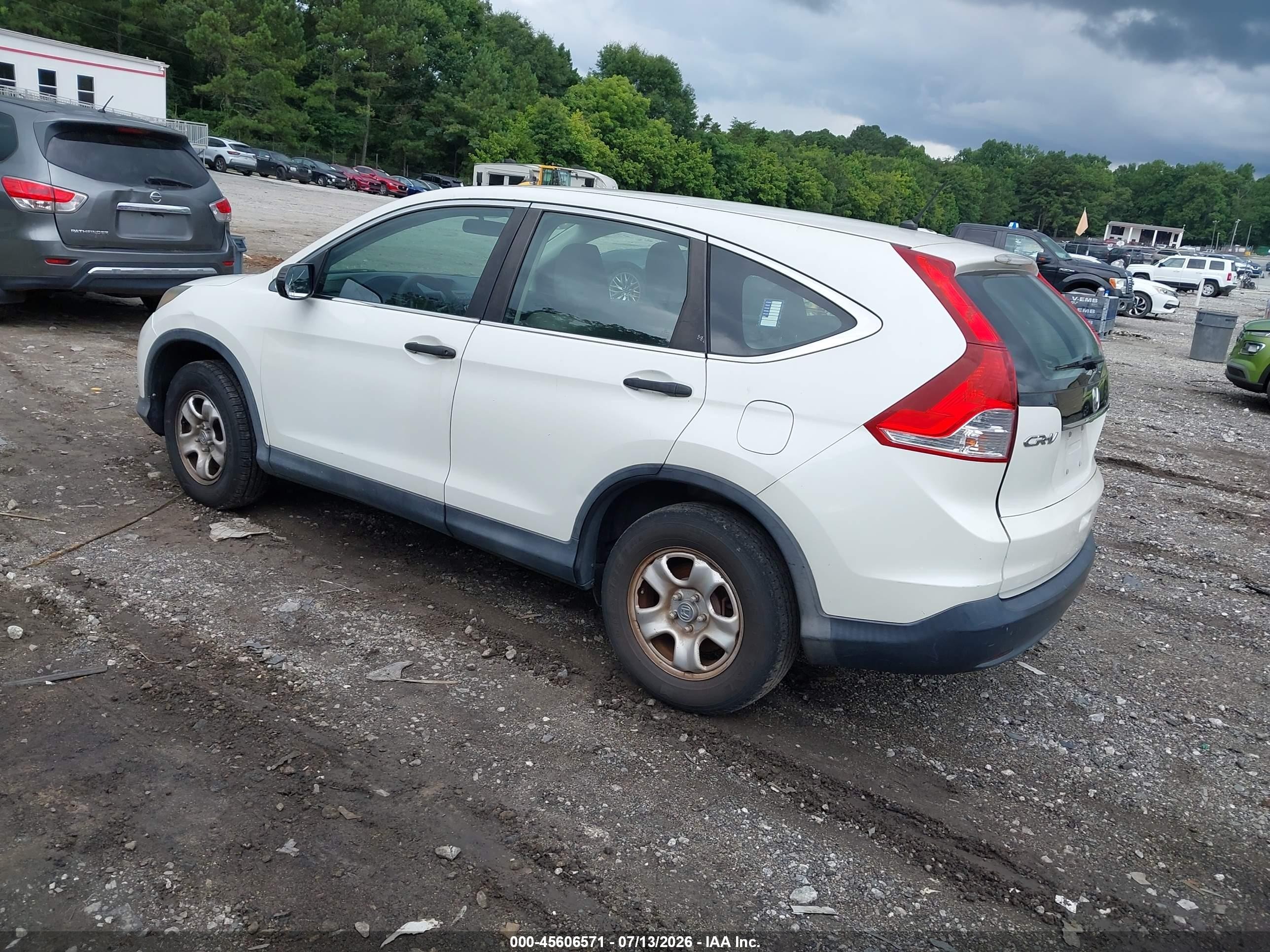2013 Honda Cr-v Lx White vin: 5J6RM4H32DL059583