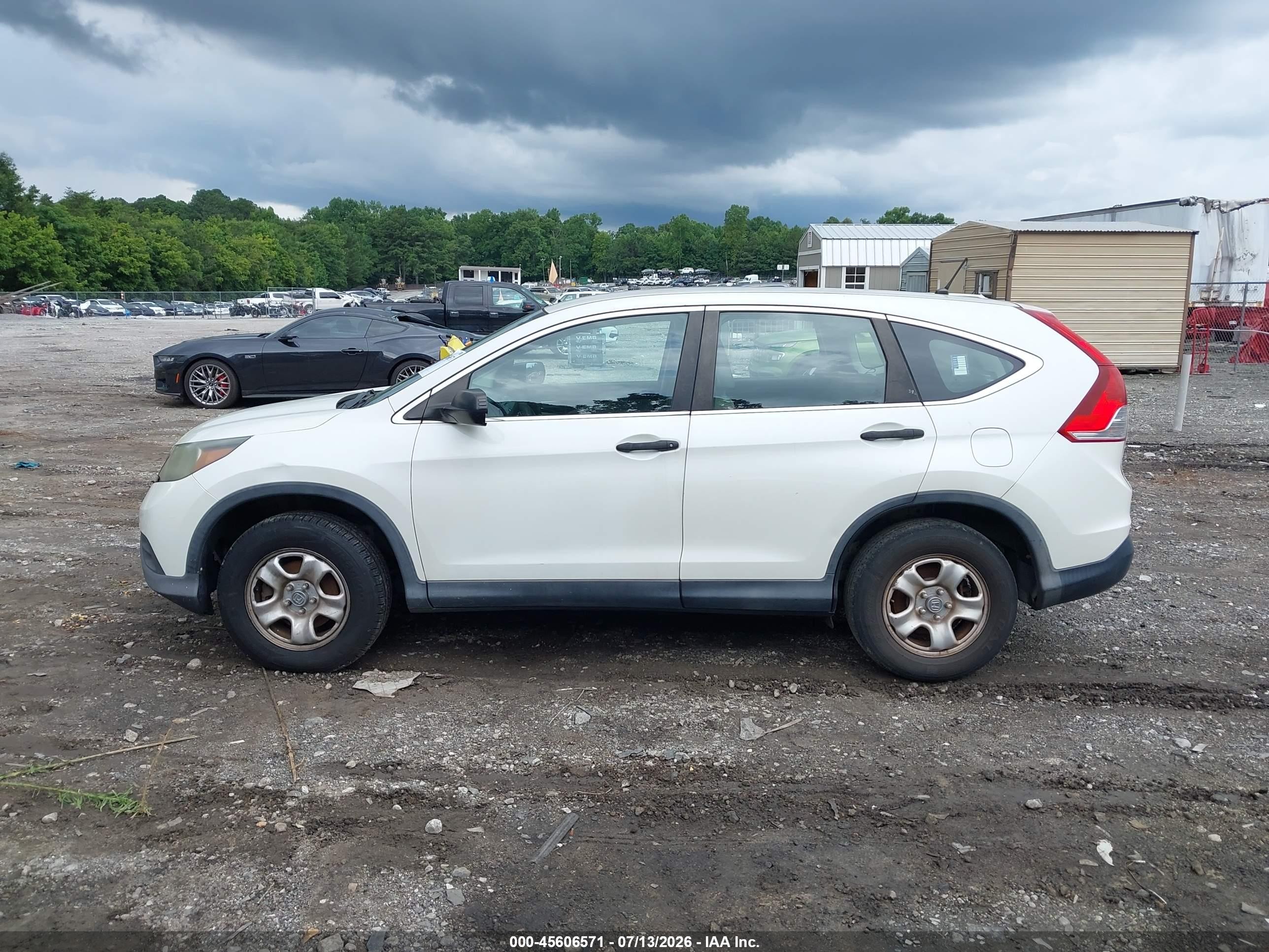 2013 Honda Cr-v Lx White vin: 5J6RM4H32DL059583