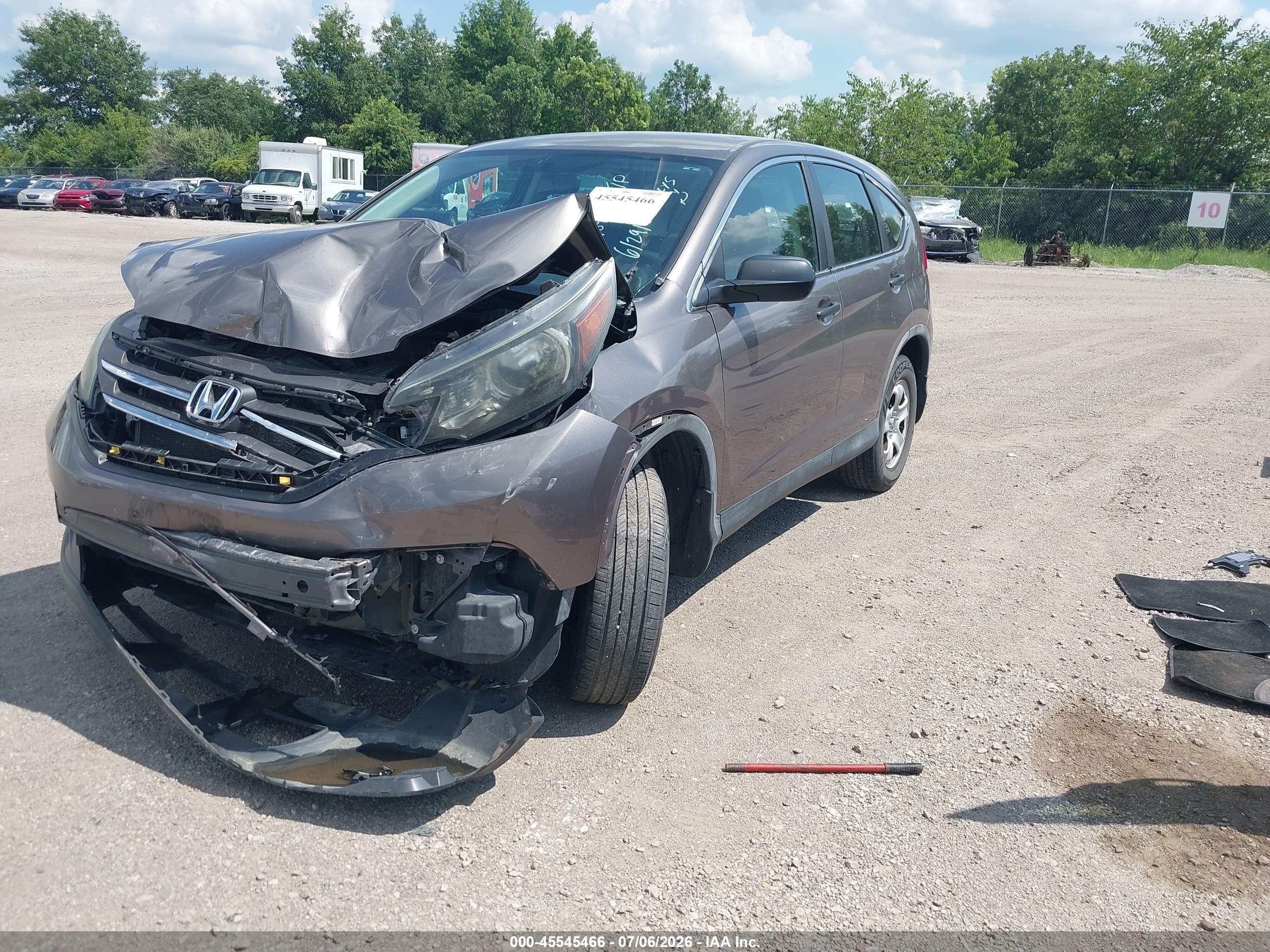 2013 Honda Cr-v Lx Серый vin: 5J6RM4H32DL079493