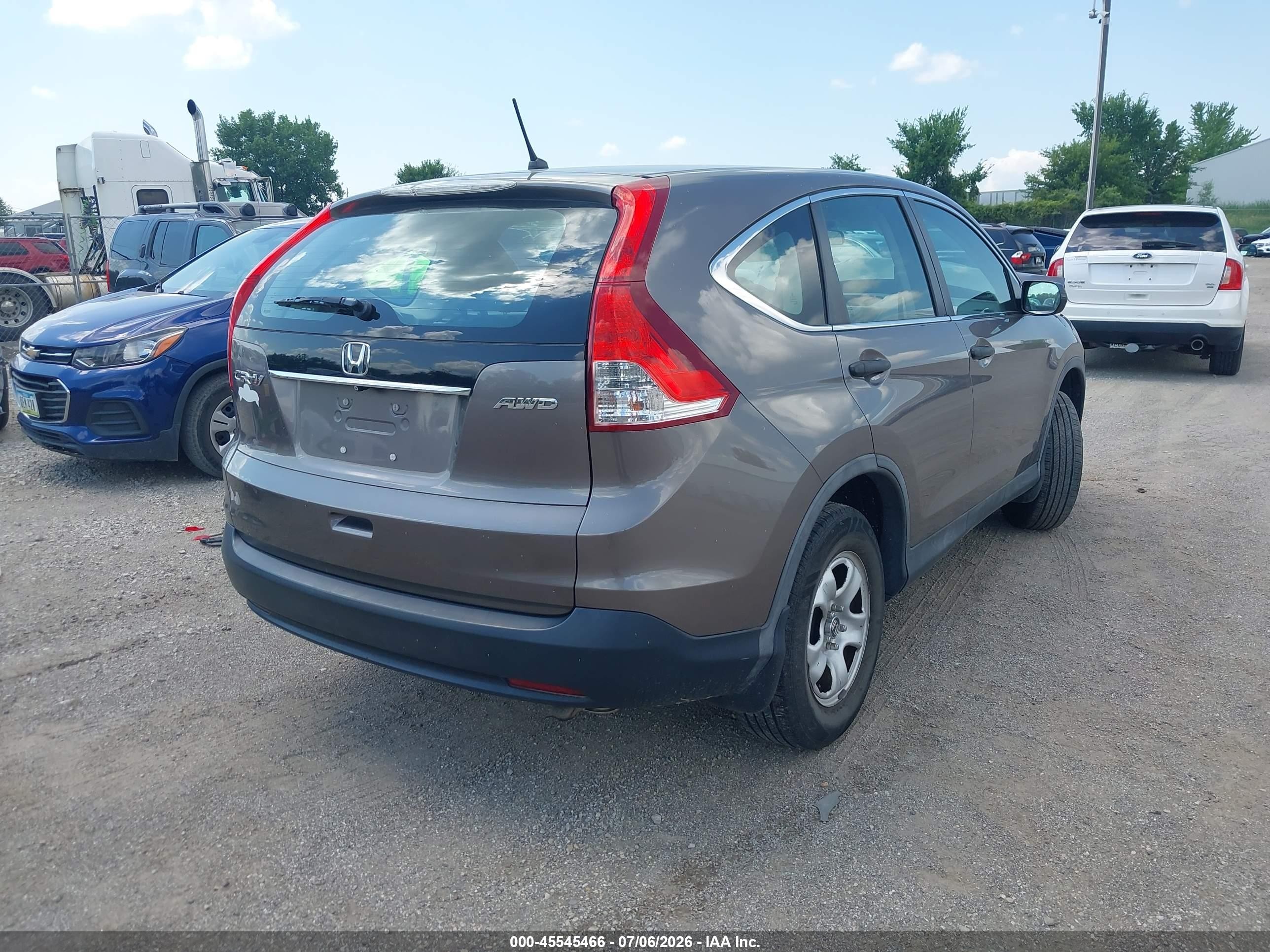 2013 Honda Cr-v Lx Серый vin: 5J6RM4H32DL079493