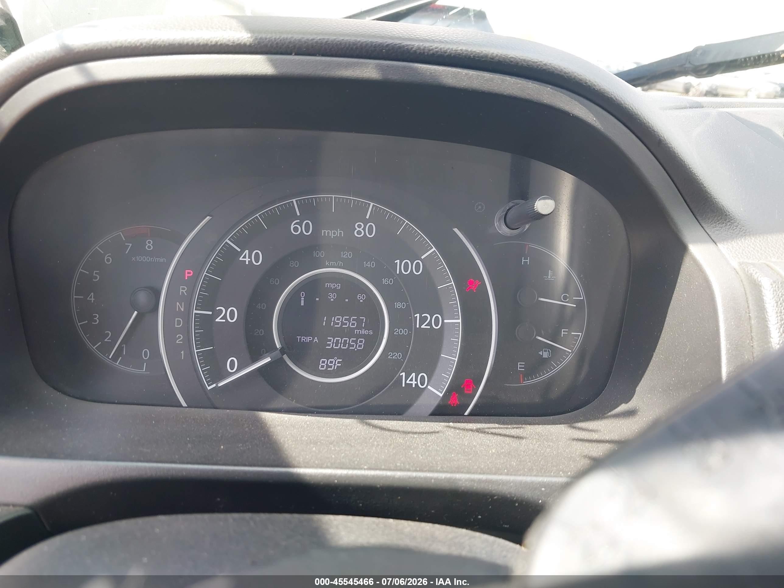 2013 Honda Cr-v Lx Серый vin: 5J6RM4H32DL079493