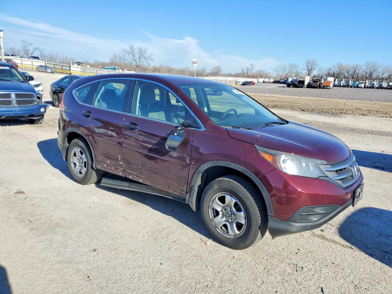 2014 Honda Cr-v Lx Burgundy vin: 5J6RM4H32EL050206