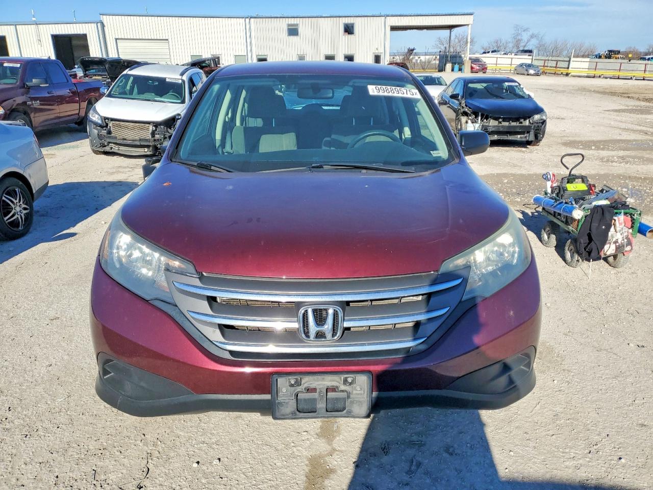 2014 Honda Cr-v Lx Burgundy vin: 5J6RM4H32EL050206