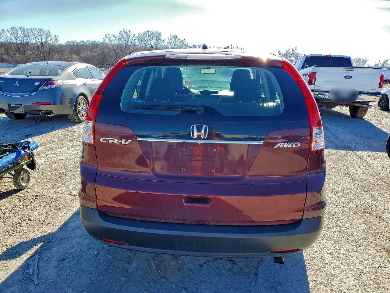 2014 Honda Cr-v Lx Burgundy vin: 5J6RM4H32EL050206