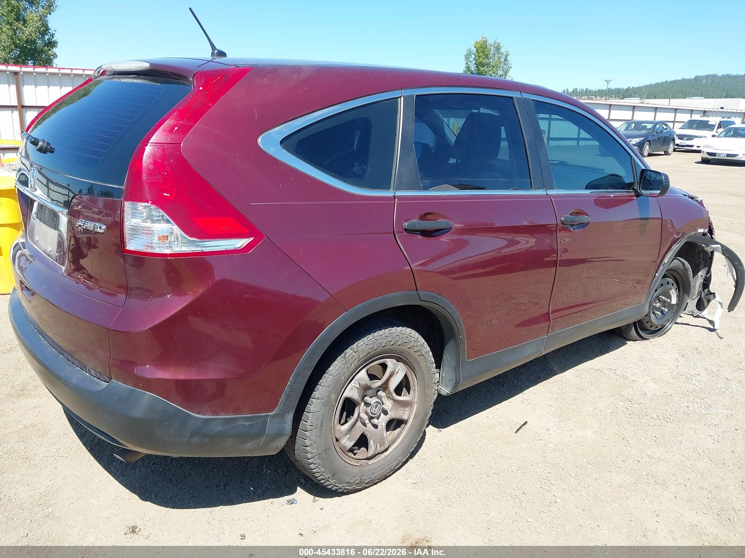 2014 Honda Cr-v Lx Maroon vin: 5J6RM4H32EL062047