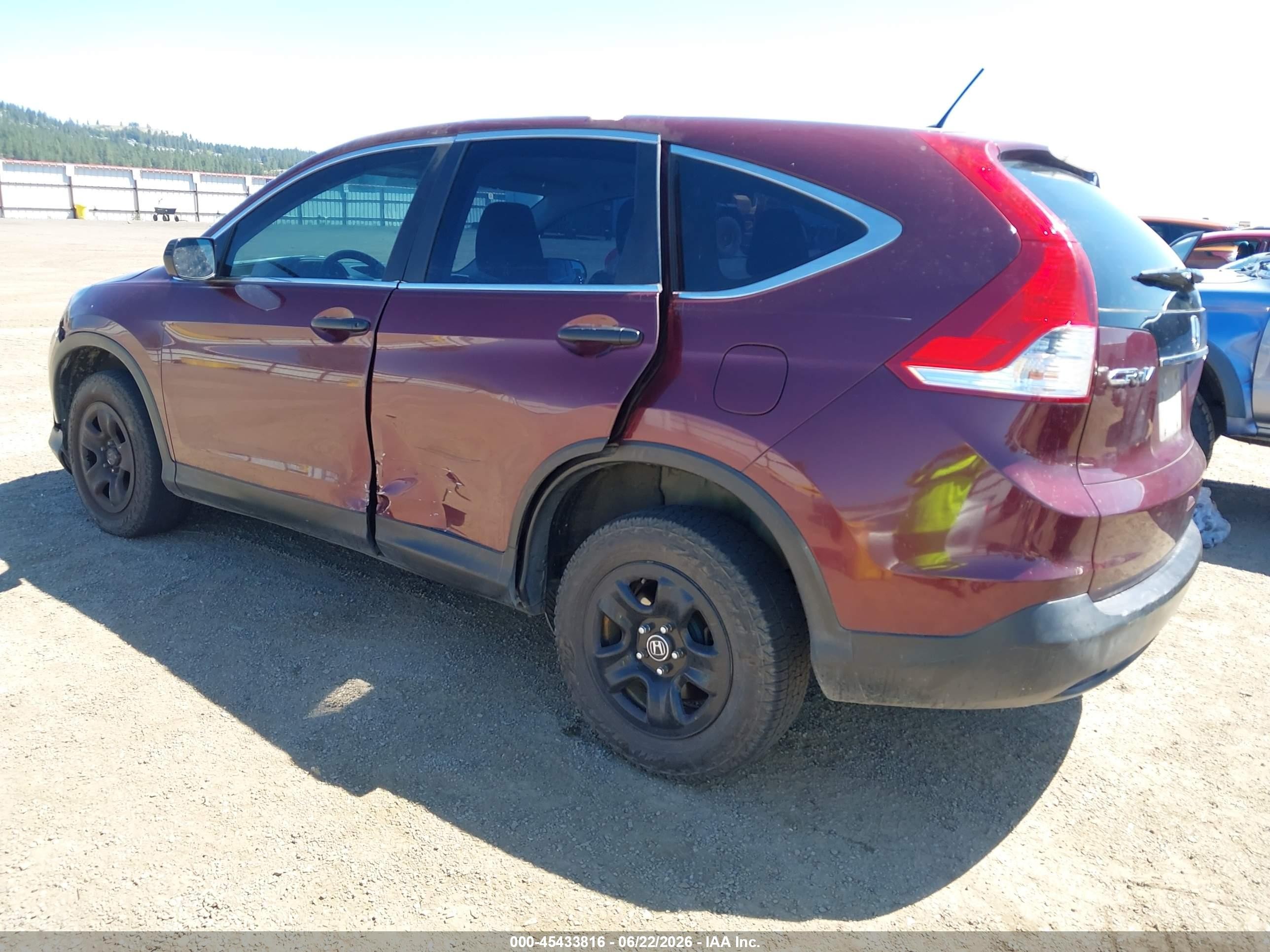 2014 Honda Cr-v Lx Maroon vin: 5J6RM4H32EL062047