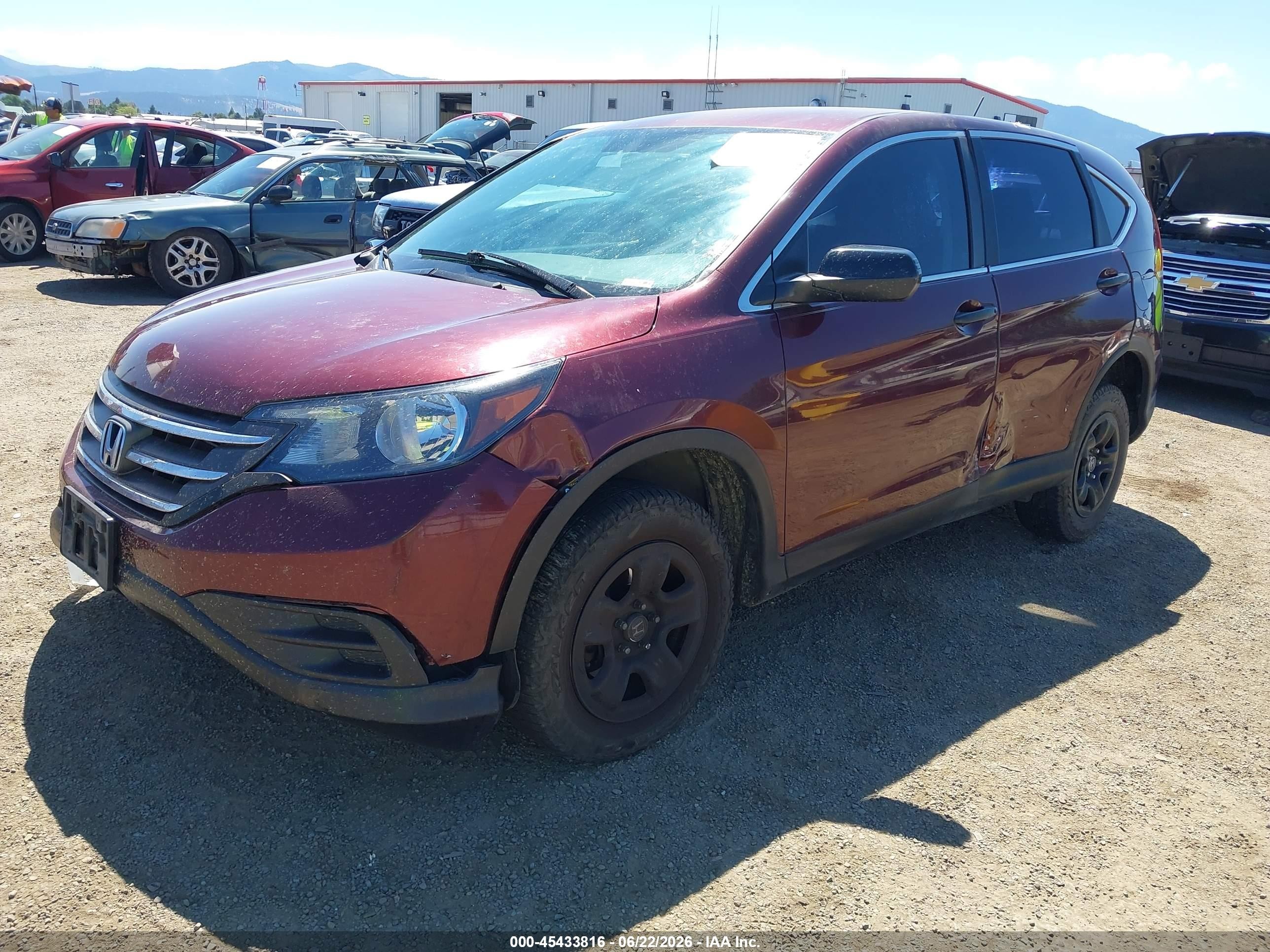 2014 Honda Cr-v Lx Maroon vin: 5J6RM4H32EL062047