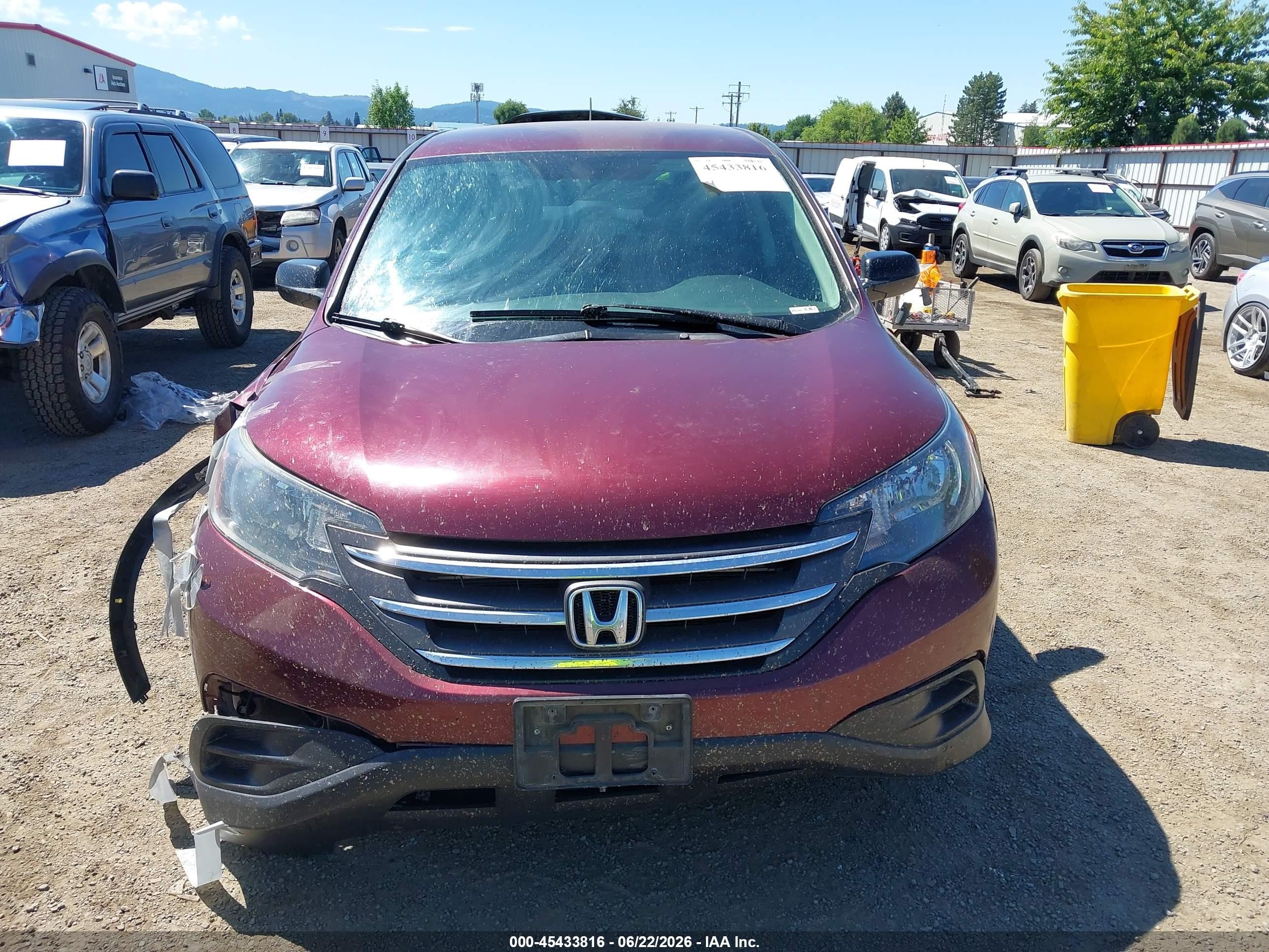 2014 Honda Cr-v Lx Maroon vin: 5J6RM4H32EL062047