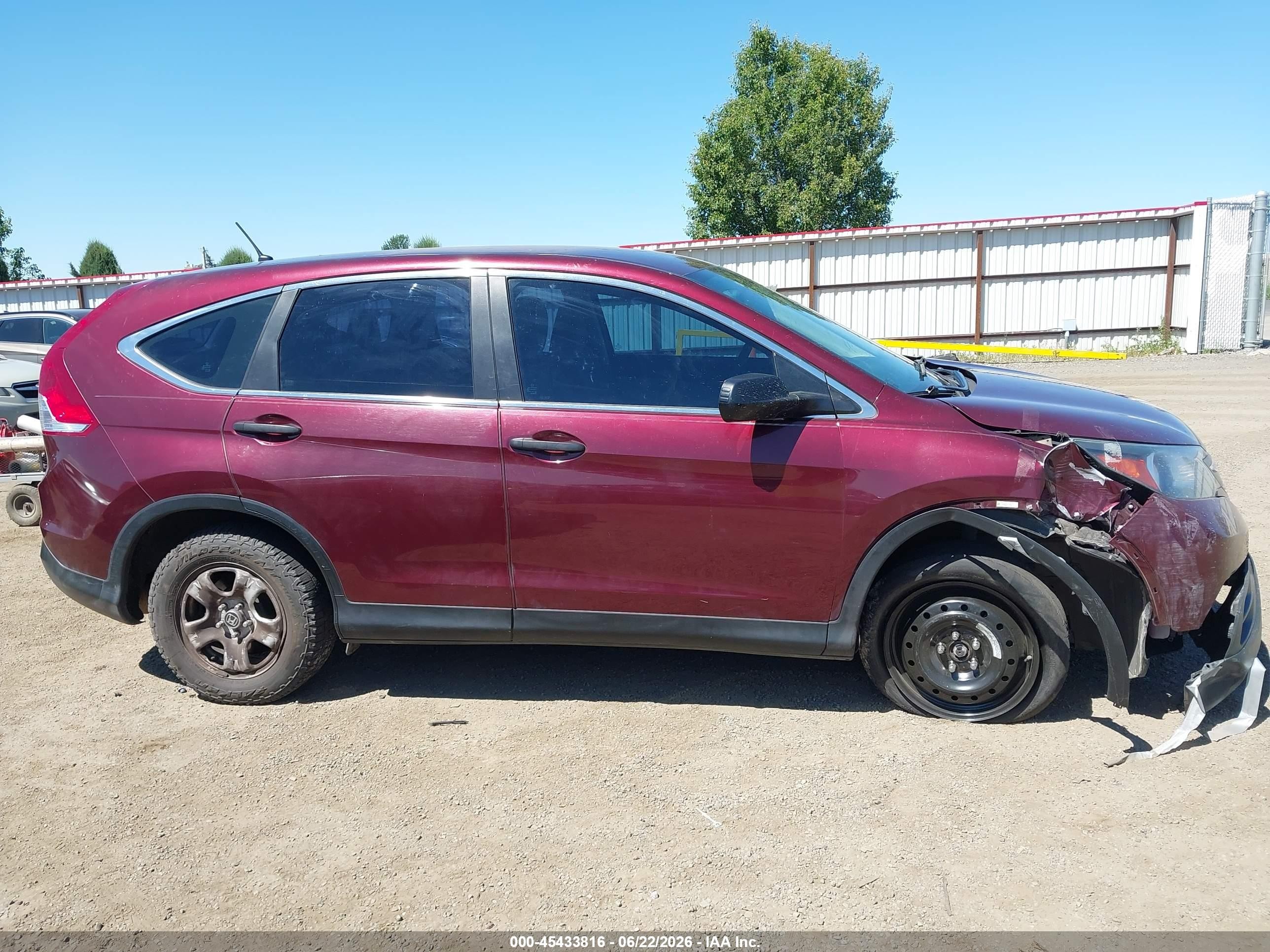 2014 Honda Cr-v Lx Maroon vin: 5J6RM4H32EL062047
