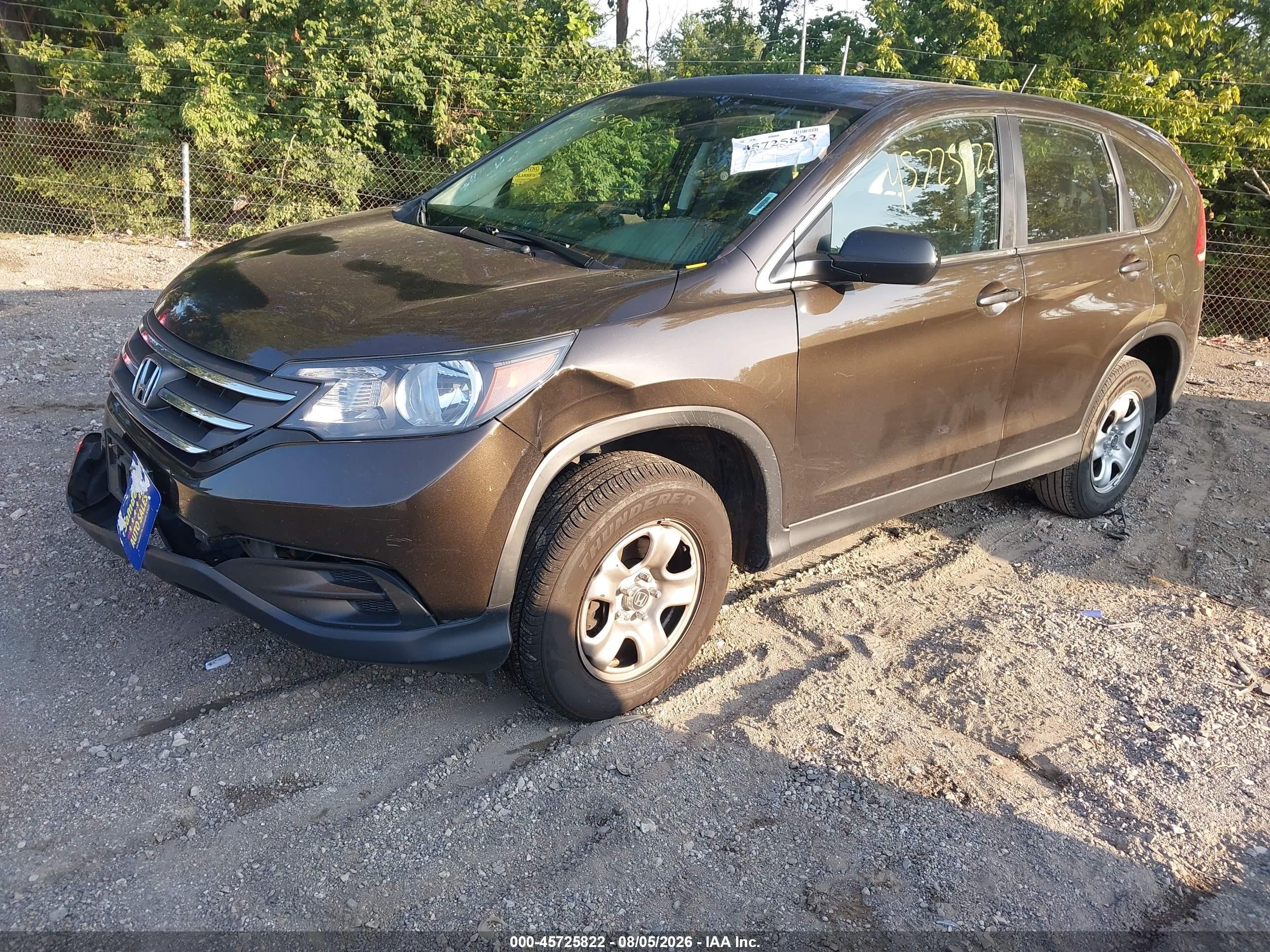 2014 Honda Cr-v Lx Brown vin: 5J6RM4H32EL090303