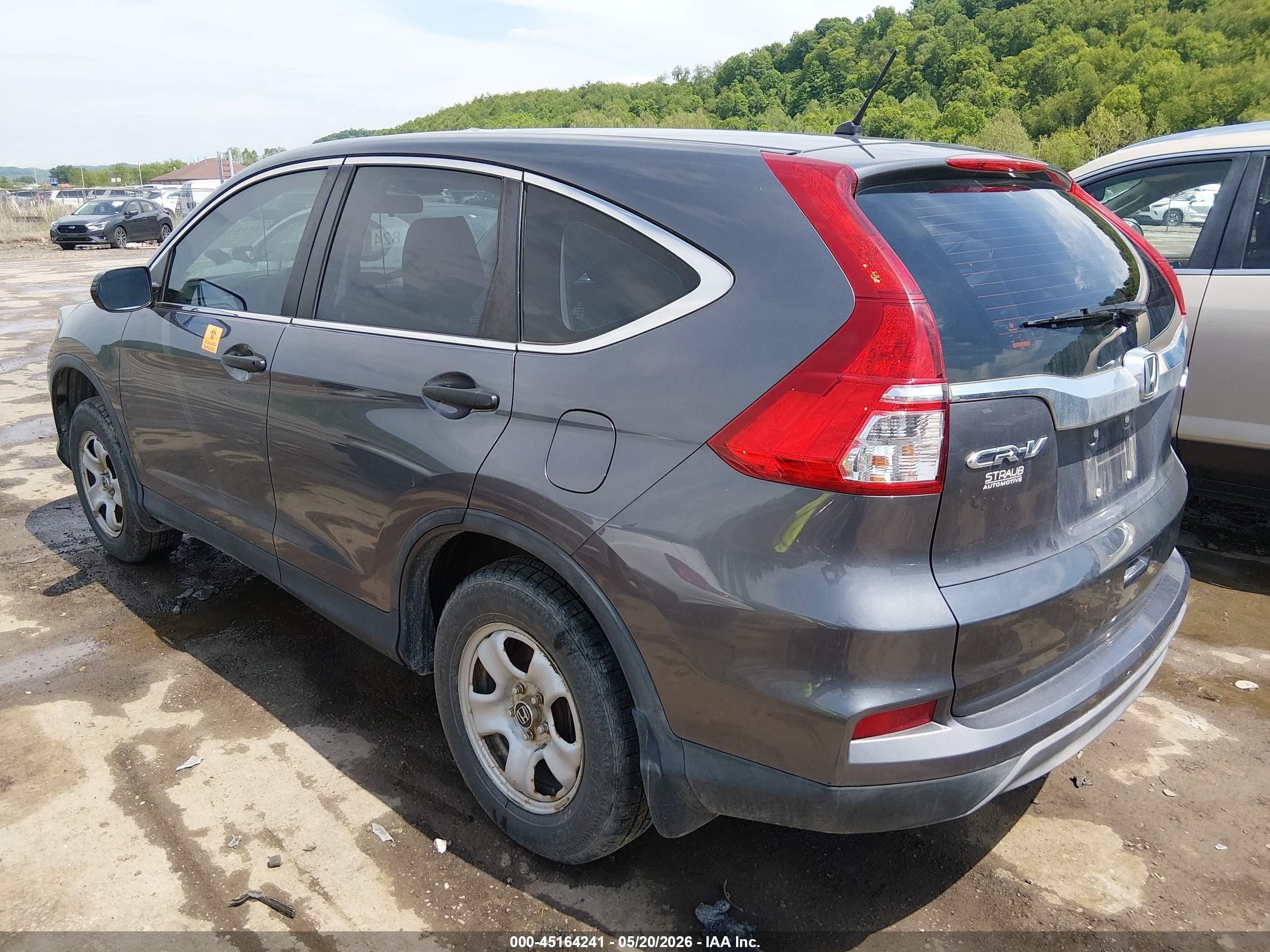 2015 Honda Cr-v Lx Gray vin: 5J6RM4H32FL023931