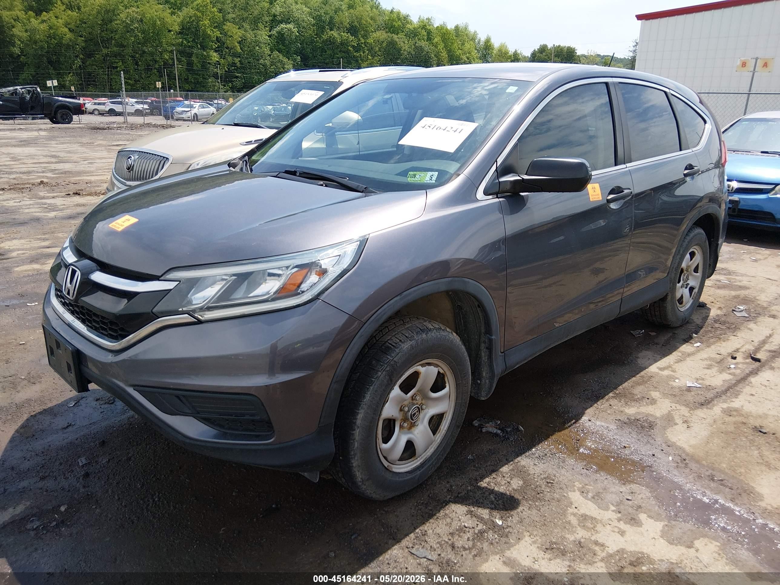 2015 Honda Cr-v Lx Gray vin: 5J6RM4H32FL023931