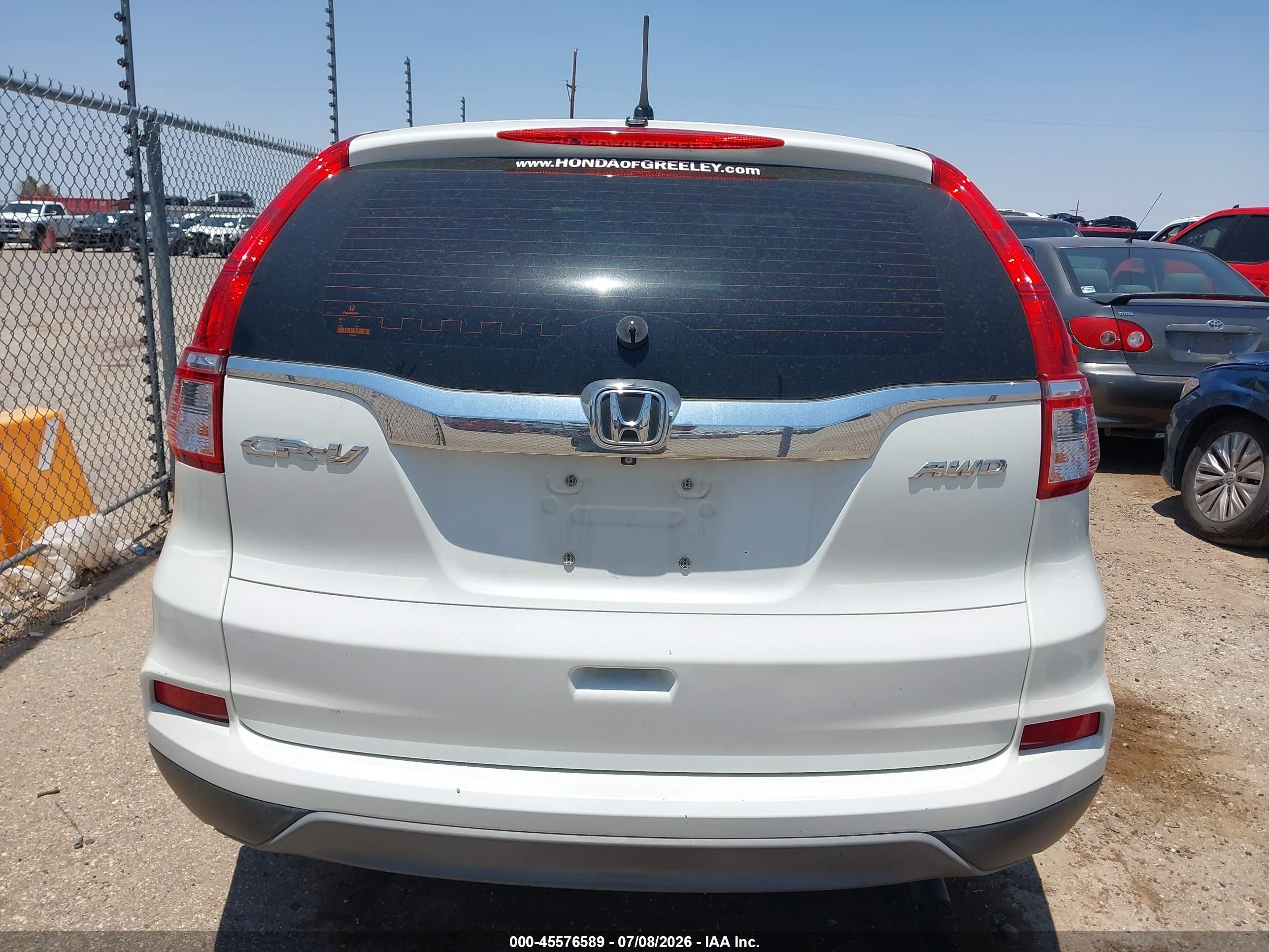 2015 Honda Cr-v Lx White vin: 5J6RM4H32FL049302