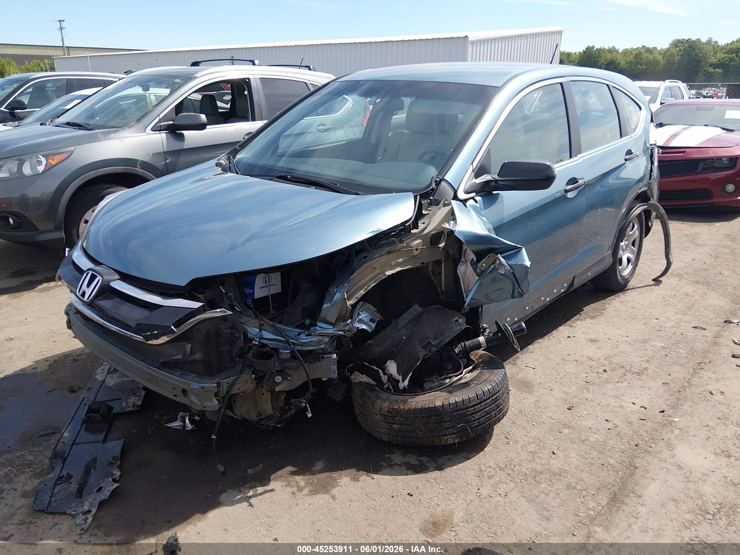 2015 Honda Cr-v Lx Blue vin: 5J6RM4H32FL049803
