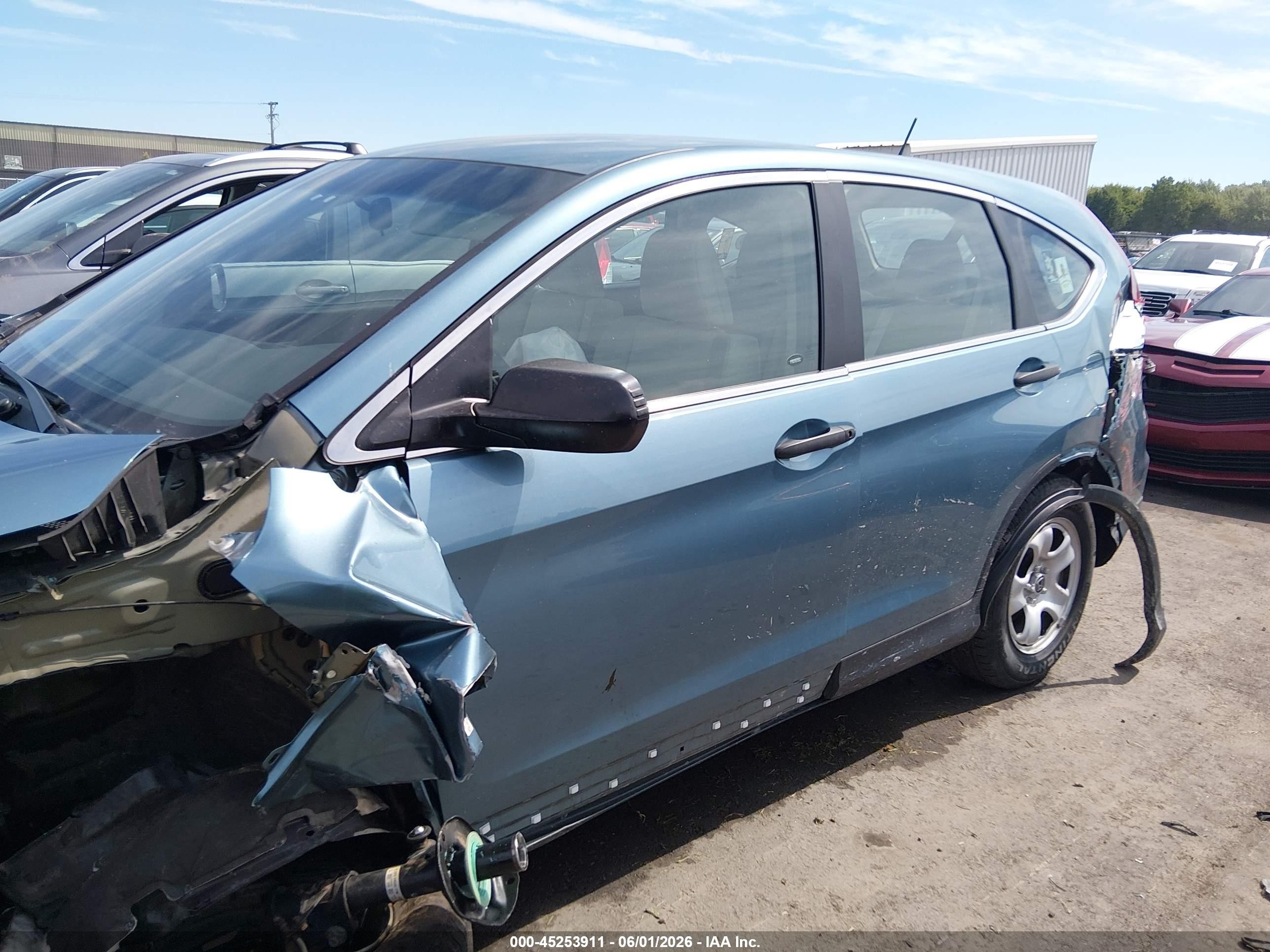 2015 Honda Cr-v Lx Blue vin: 5J6RM4H32FL049803