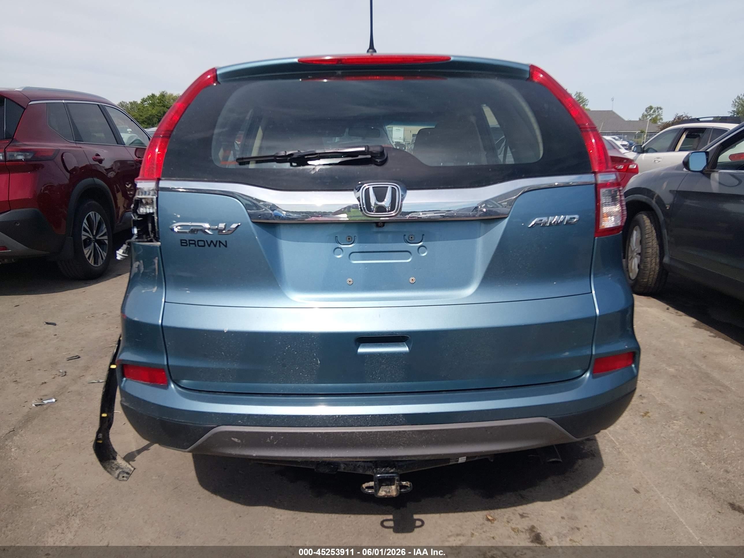 2015 Honda Cr-v Lx Blue vin: 5J6RM4H32FL049803