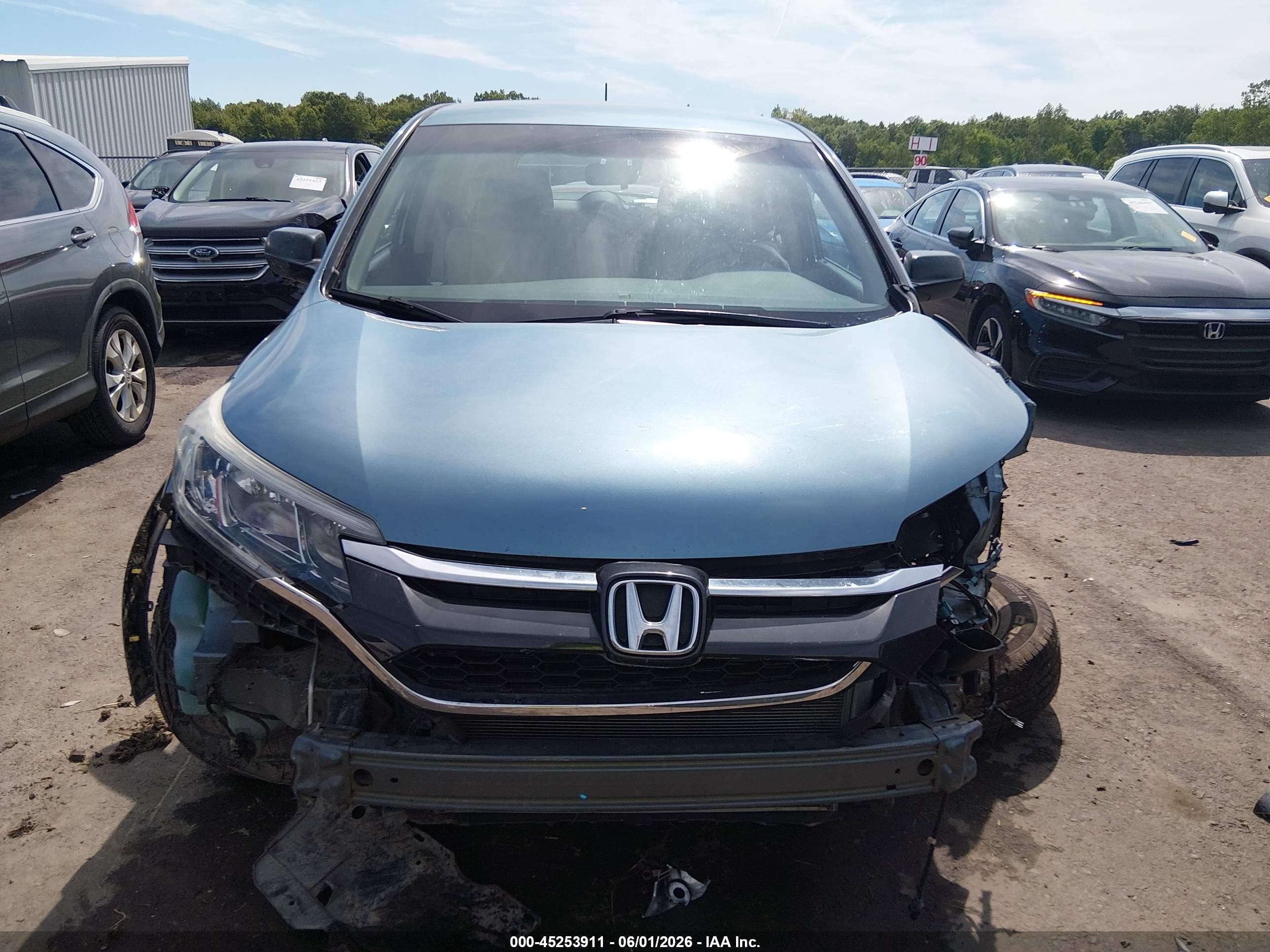 2015 Honda Cr-v Lx Blue vin: 5J6RM4H32FL049803