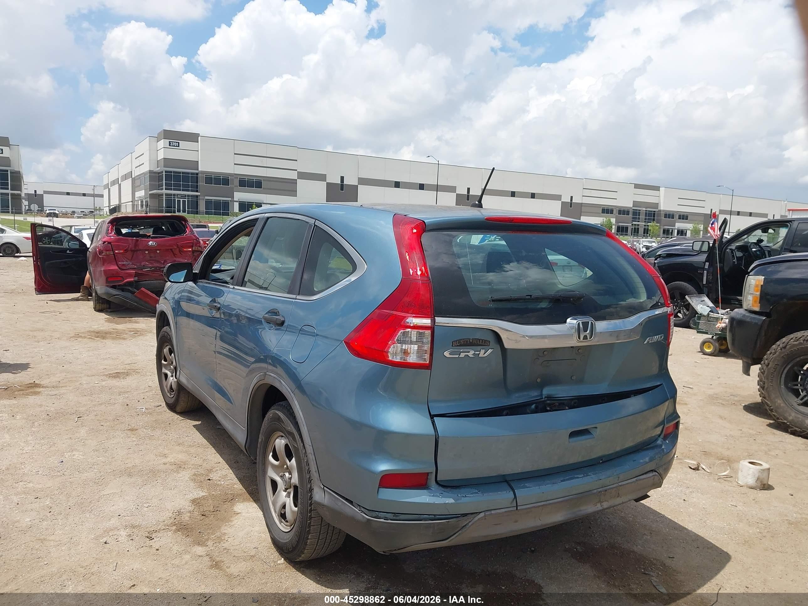 2015 Honda Cr-v Lx Blue vin: 5J6RM4H32FL068335
