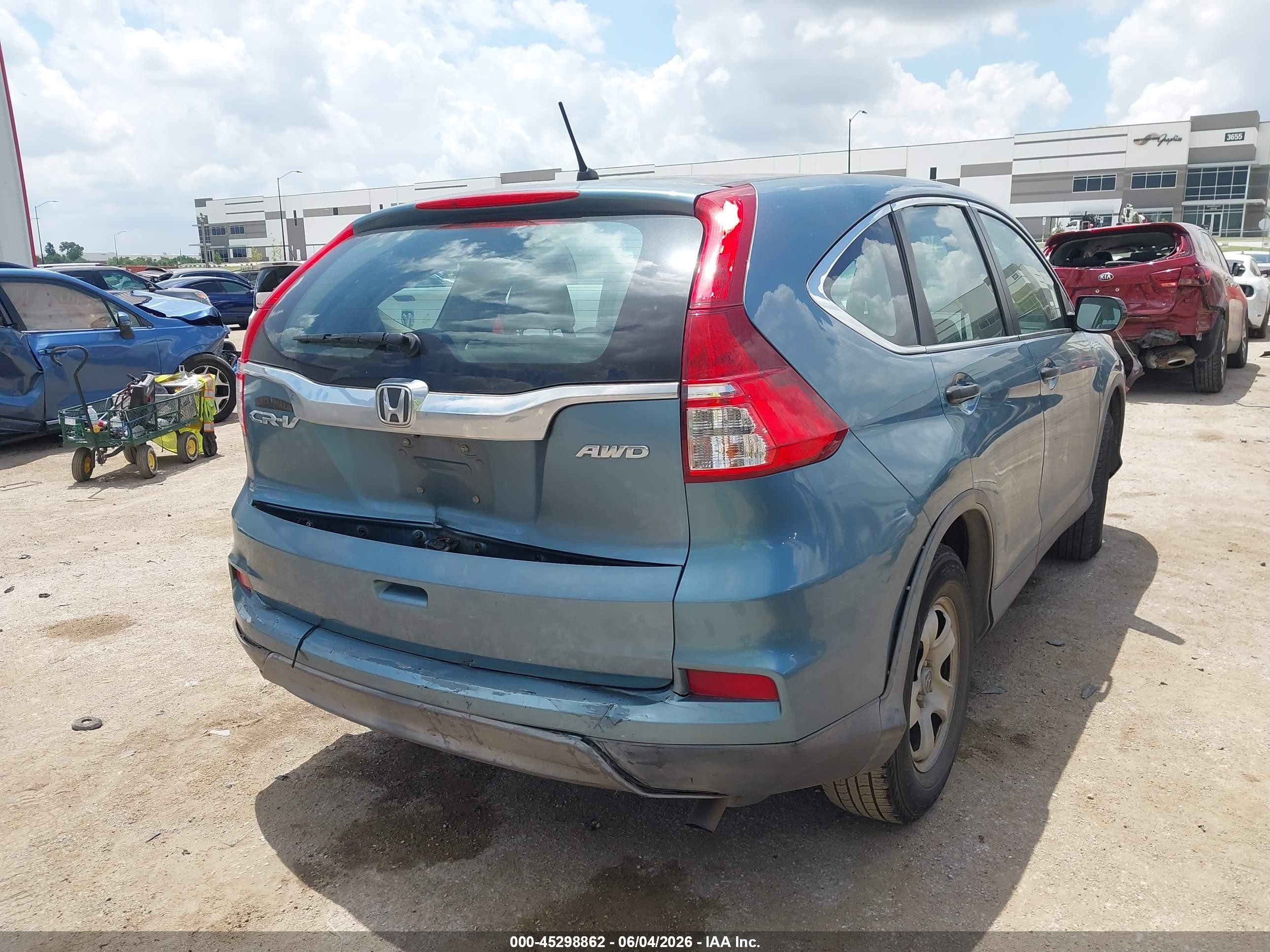 2015 Honda Cr-v Lx Blue vin: 5J6RM4H32FL068335