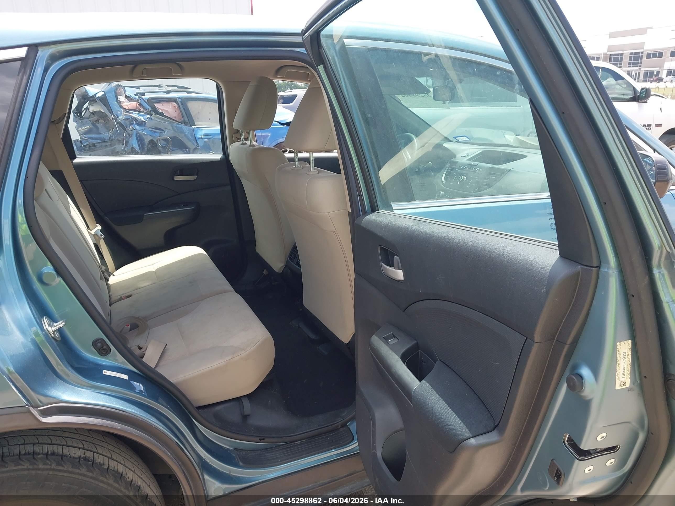 2015 Honda Cr-v Lx Blue vin: 5J6RM4H32FL068335