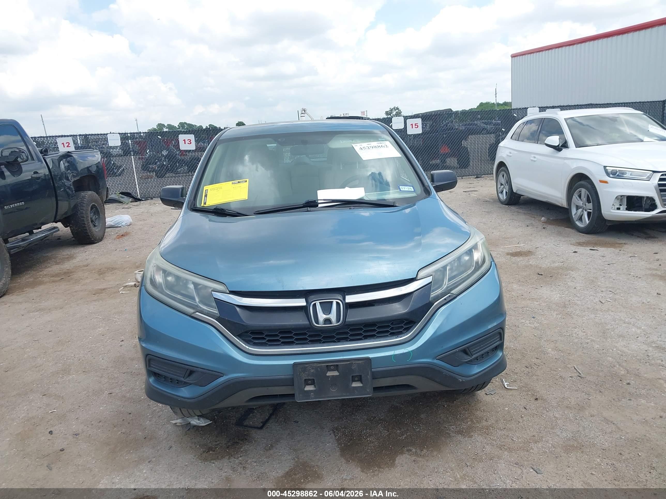 2015 Honda Cr-v Lx Blue vin: 5J6RM4H32FL068335