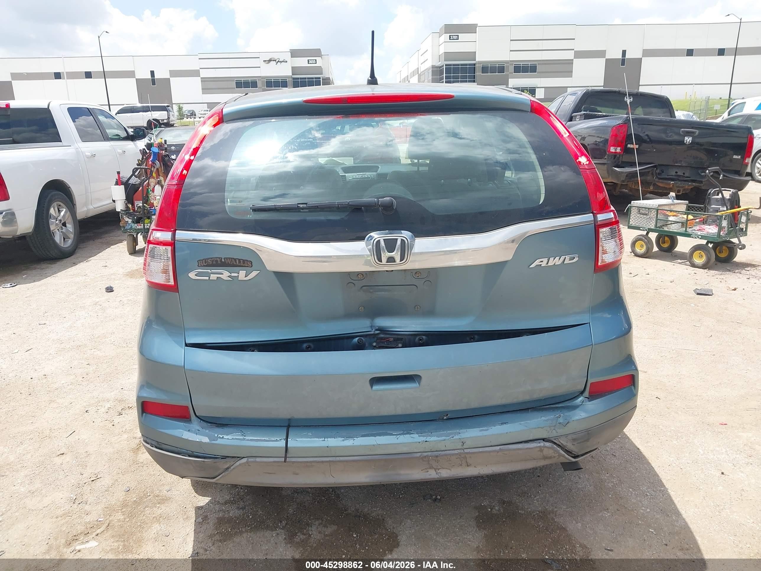 2015 Honda Cr-v Lx Blue vin: 5J6RM4H32FL068335
