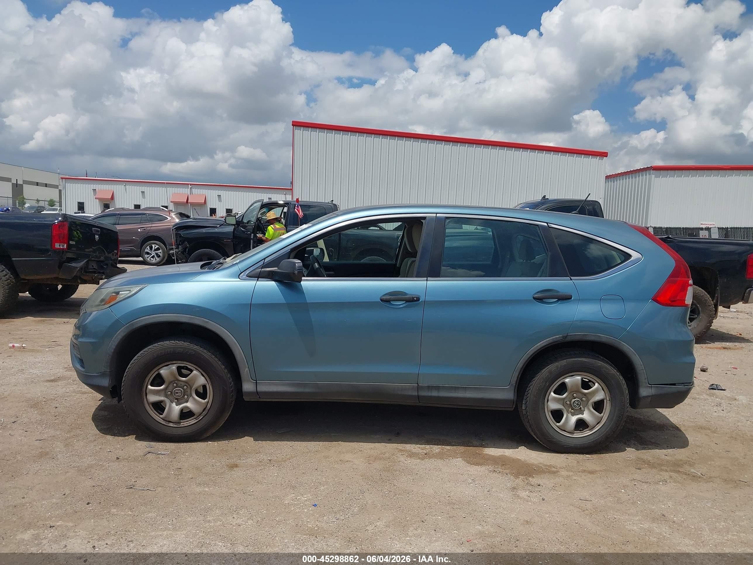 2015 Honda Cr-v Lx Blue vin: 5J6RM4H32FL068335