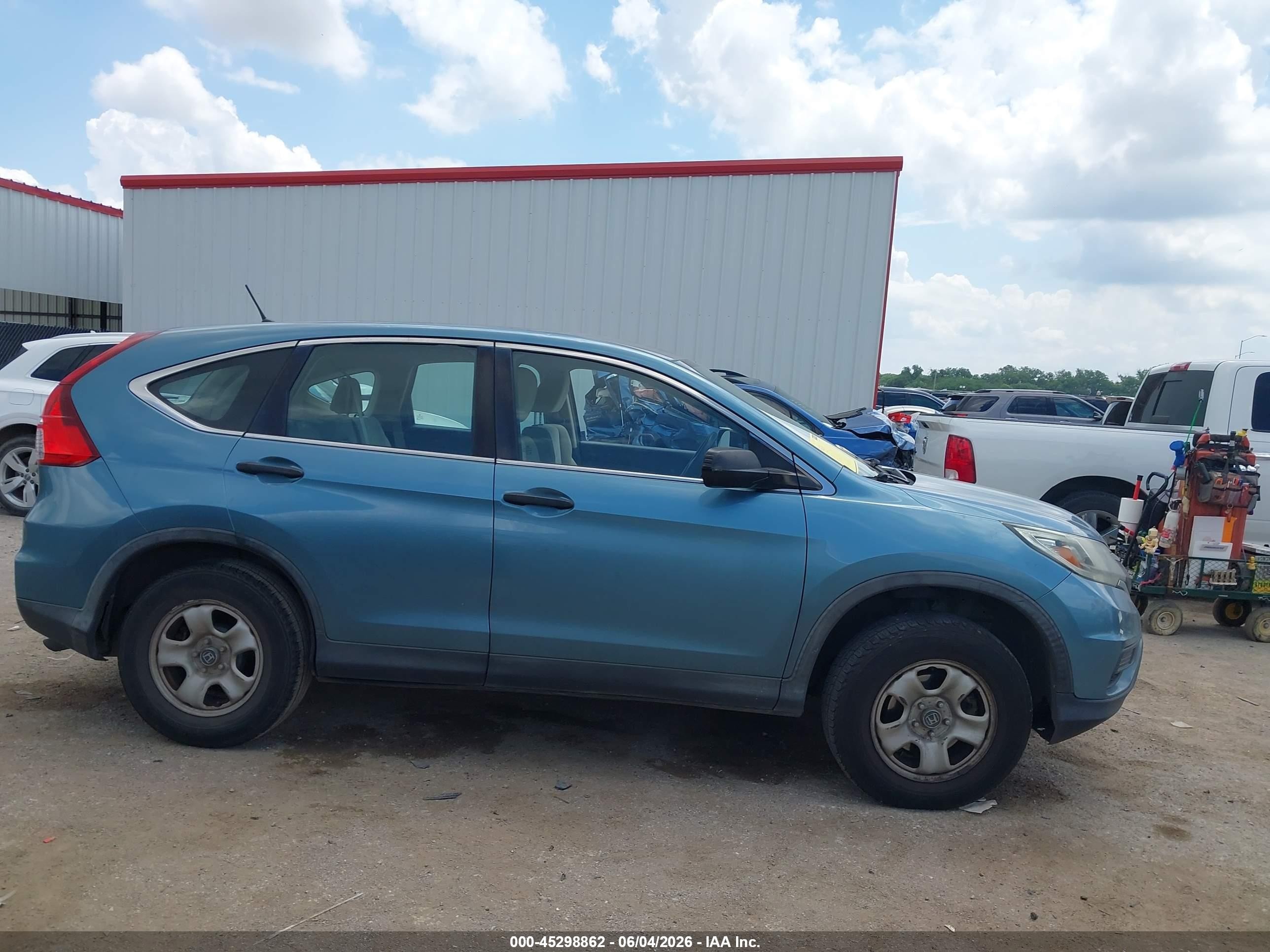 2015 Honda Cr-v Lx Blue vin: 5J6RM4H32FL068335