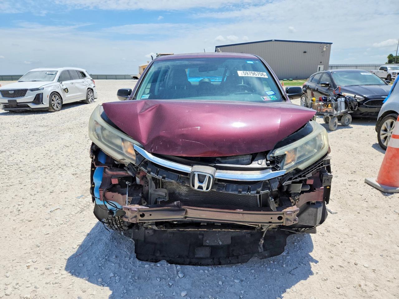 2015 Honda Cr-v Lx Burgundy vin: 5J6RM4H32FL075110