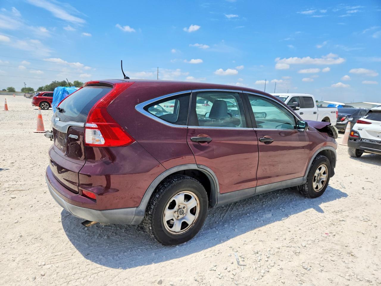 2015 Honda Cr-v Lx Burgundy vin: 5J6RM4H32FL075110