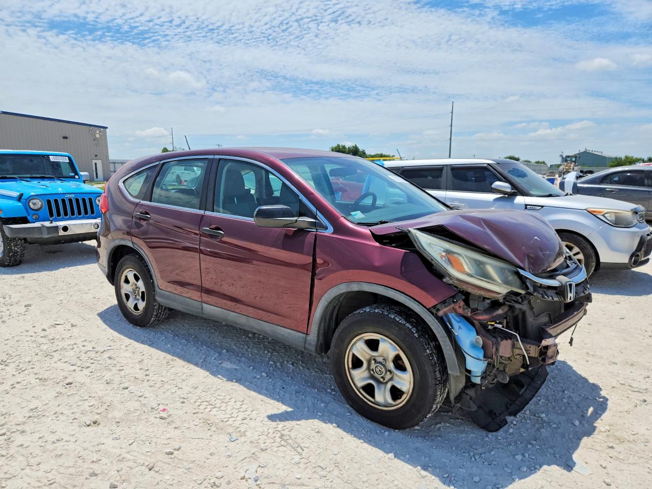 2015 Honda Cr-v Lx Burgundy vin: 5J6RM4H32FL075110