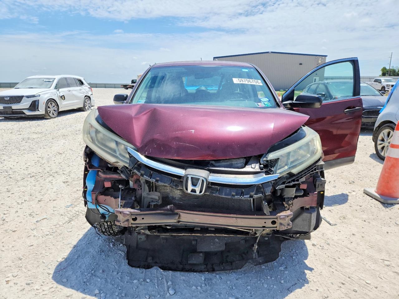 2015 Honda Cr-v Lx Burgundy vin: 5J6RM4H32FL075110