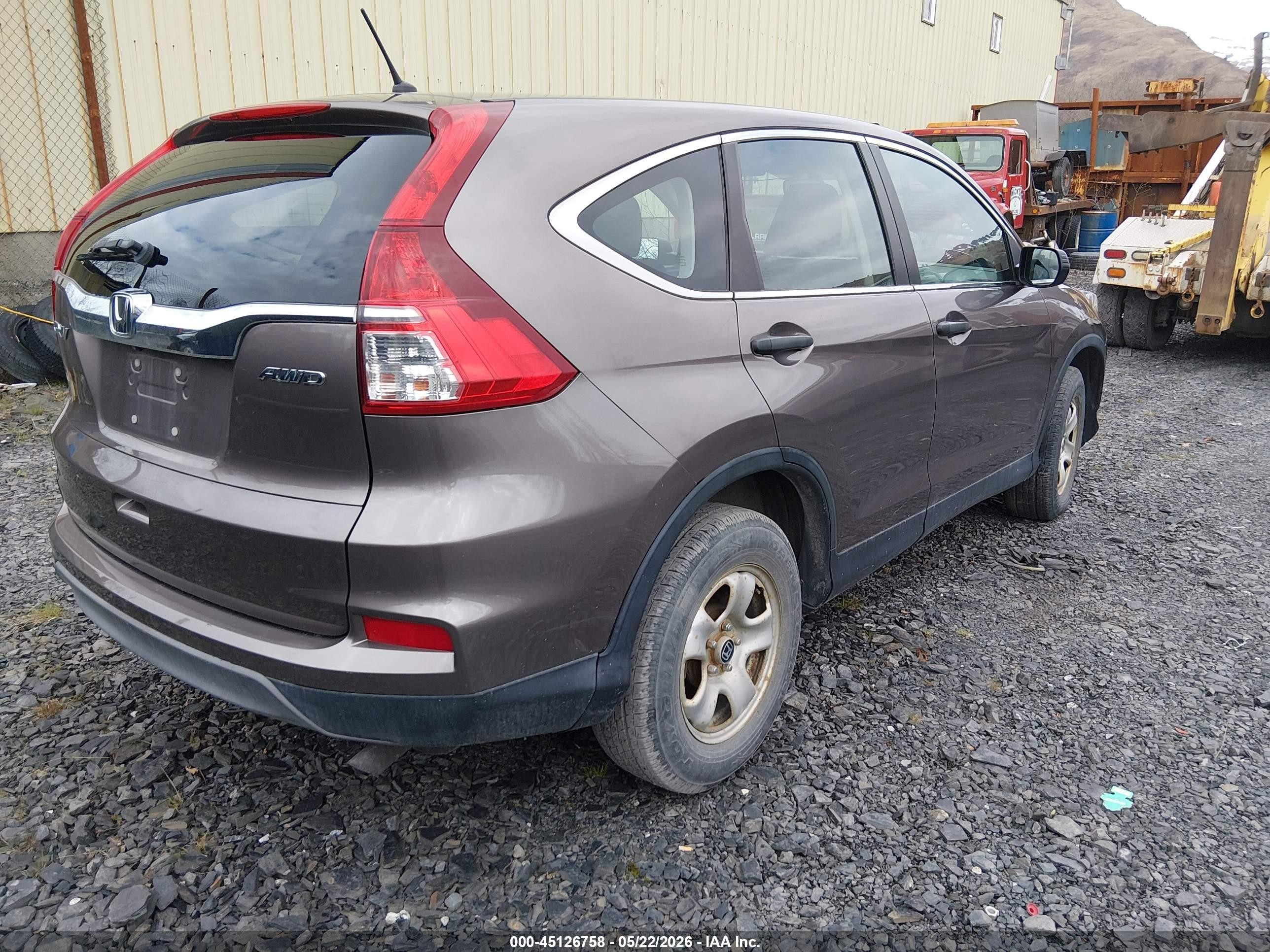 2015 Honda Cr-v Lx Gray vin: 5J6RM4H32FL075933