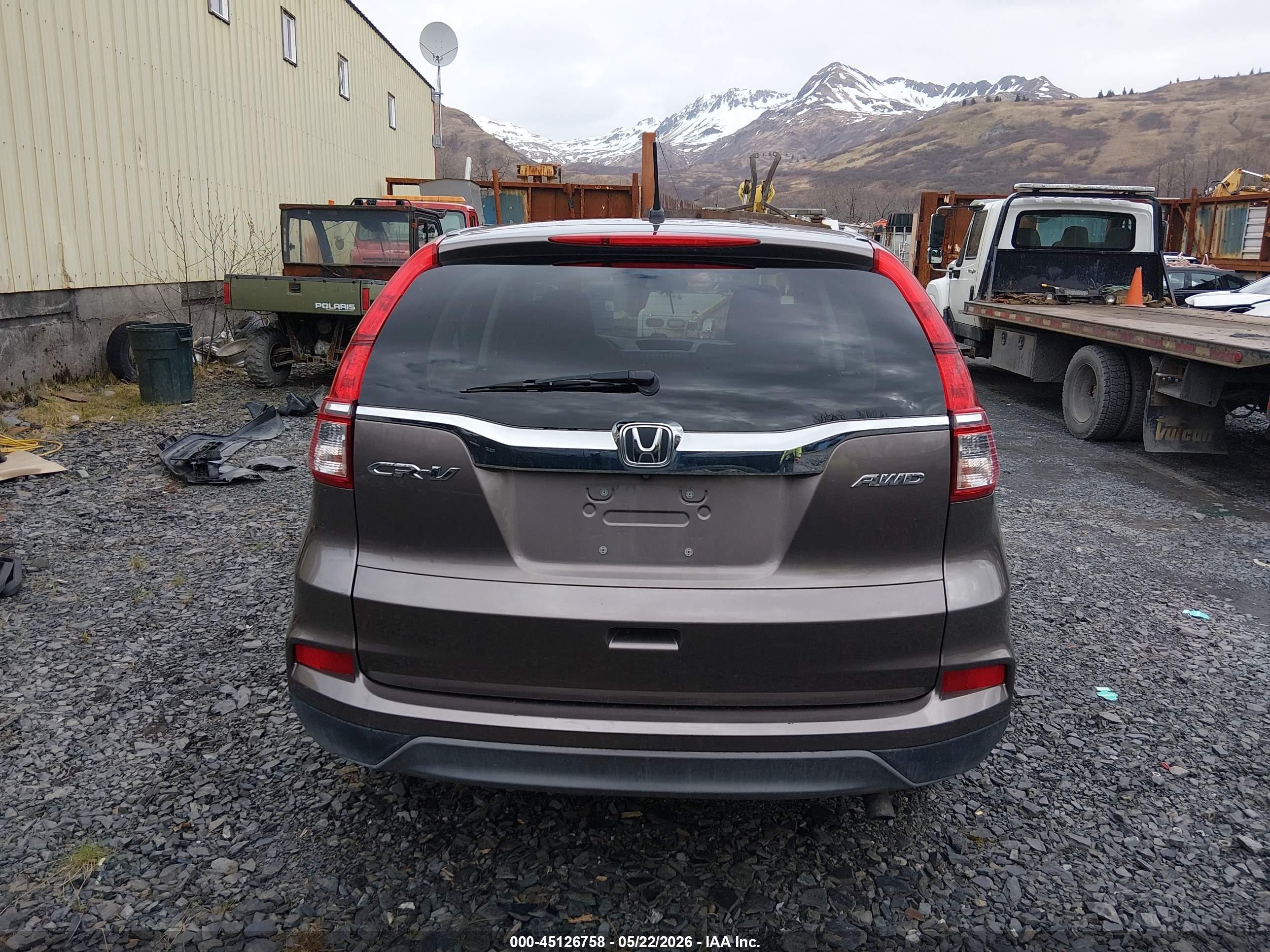 2015 Honda Cr-v Lx Gray vin: 5J6RM4H32FL075933